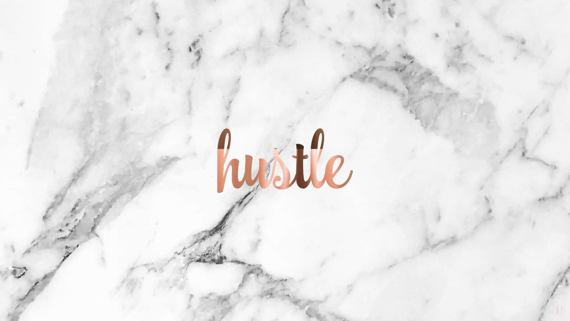 Download Grey Aesthetic Desktop Hustle Cursive Wallpaper