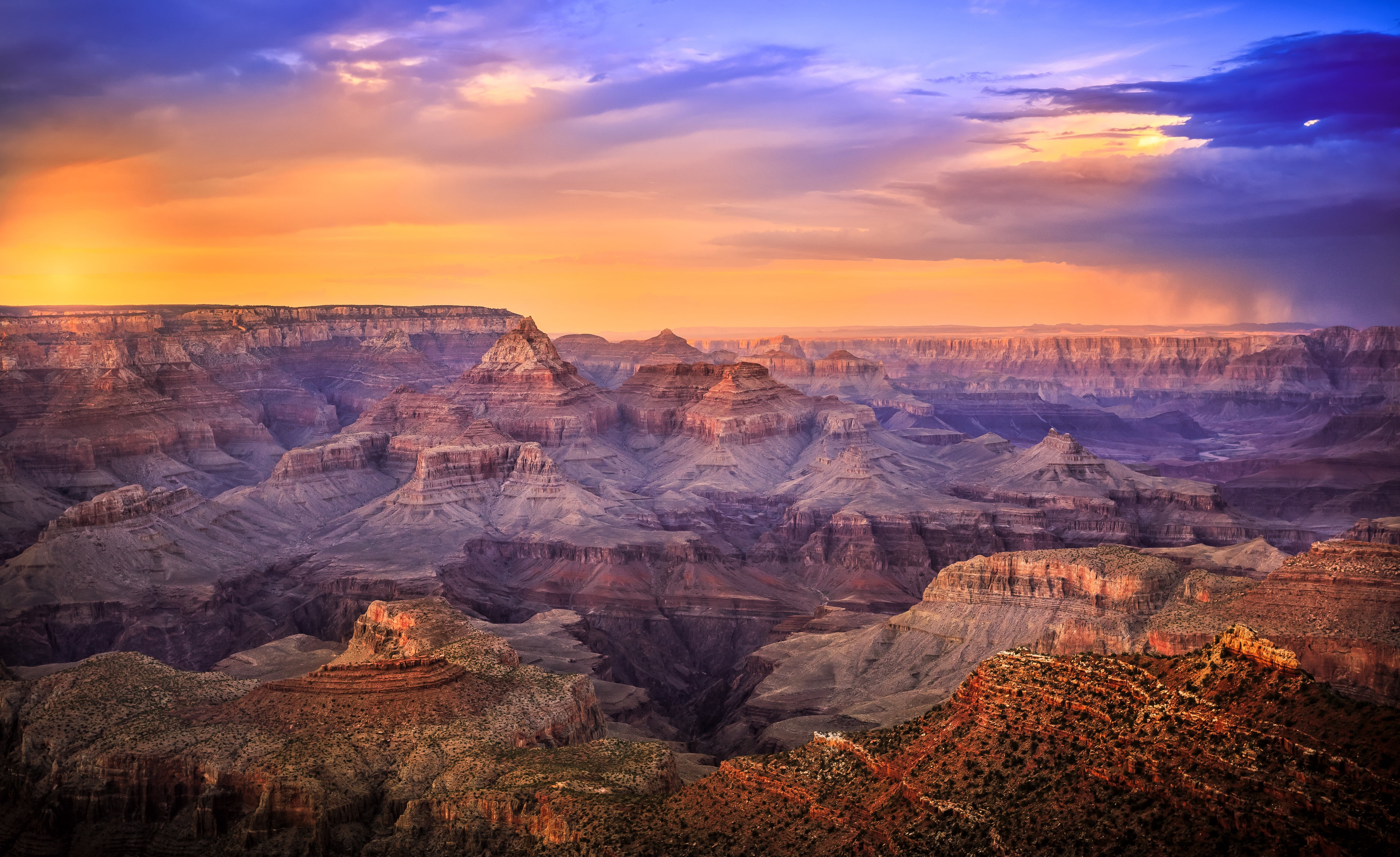 Wallpaper / Grand Canyon National Park, USA, sunset, 4K, park, nature, Grand Canyon, canyon, landscape, Arizona, sunrise free download