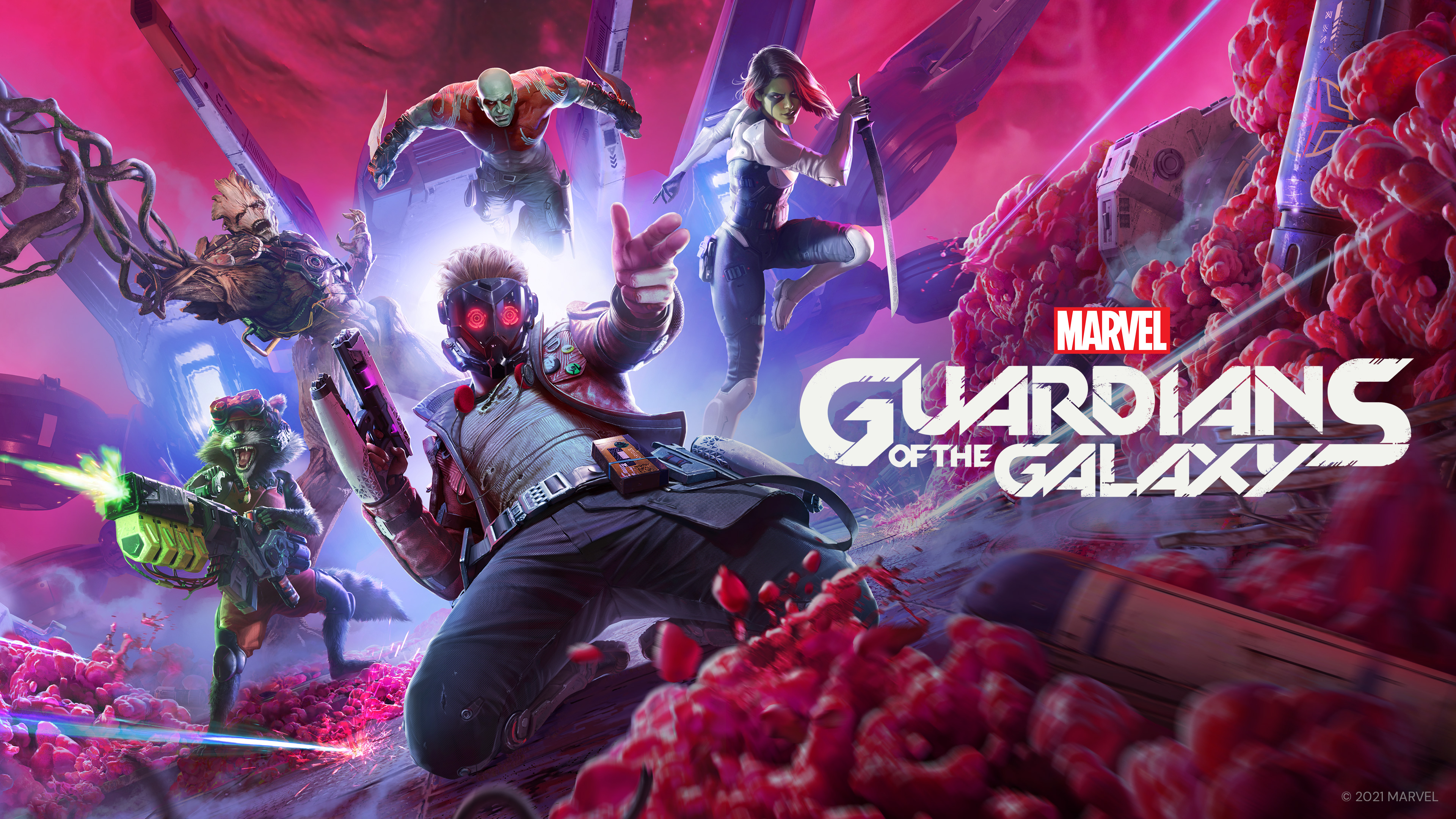 Marvels Guardians Of The Galaxy 4K, Drax The Destroyer, Marvel Comics, Gamora, Star Lord, Groot, Rocket Raccoon Gallery HD Wallpaper