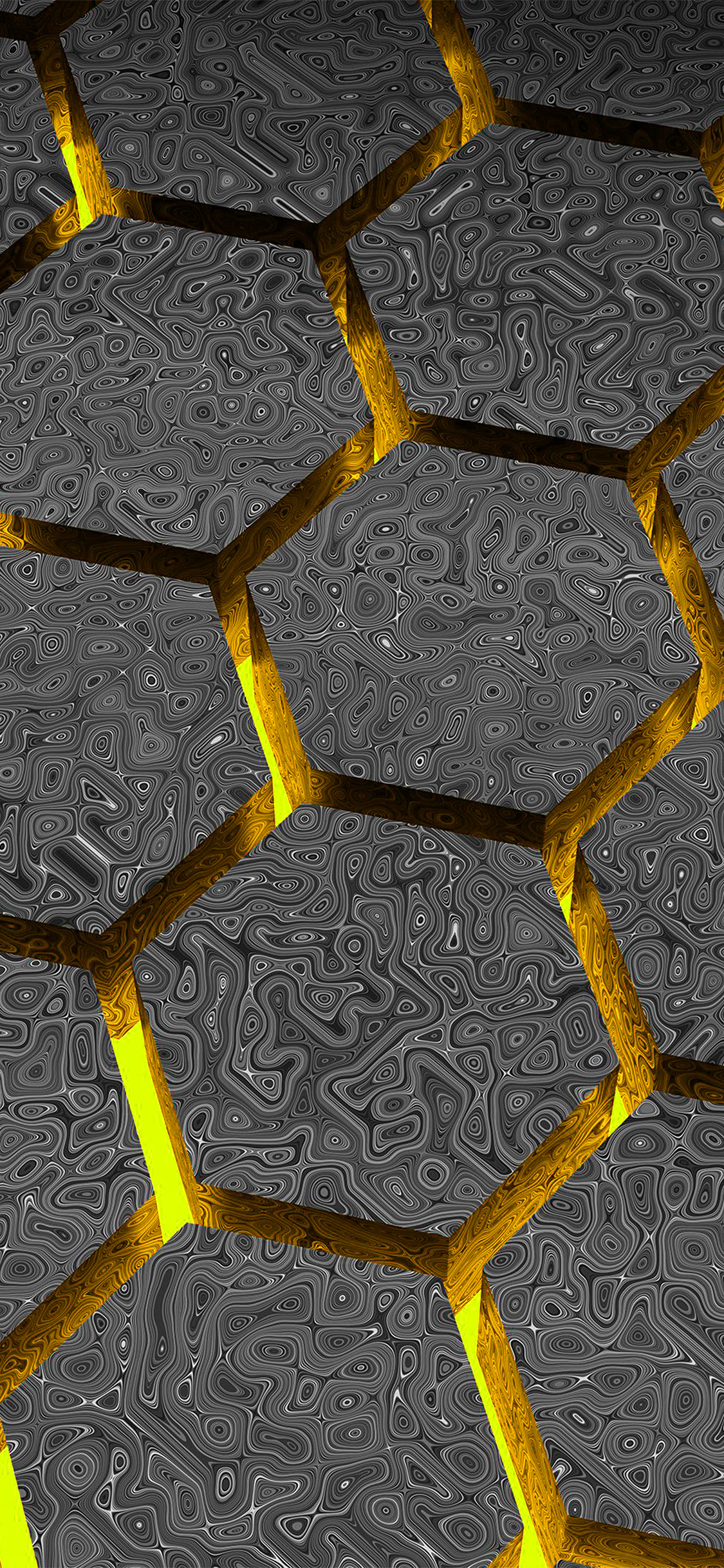 Hectagon Digital Pattern Background Yellow Wallpaper