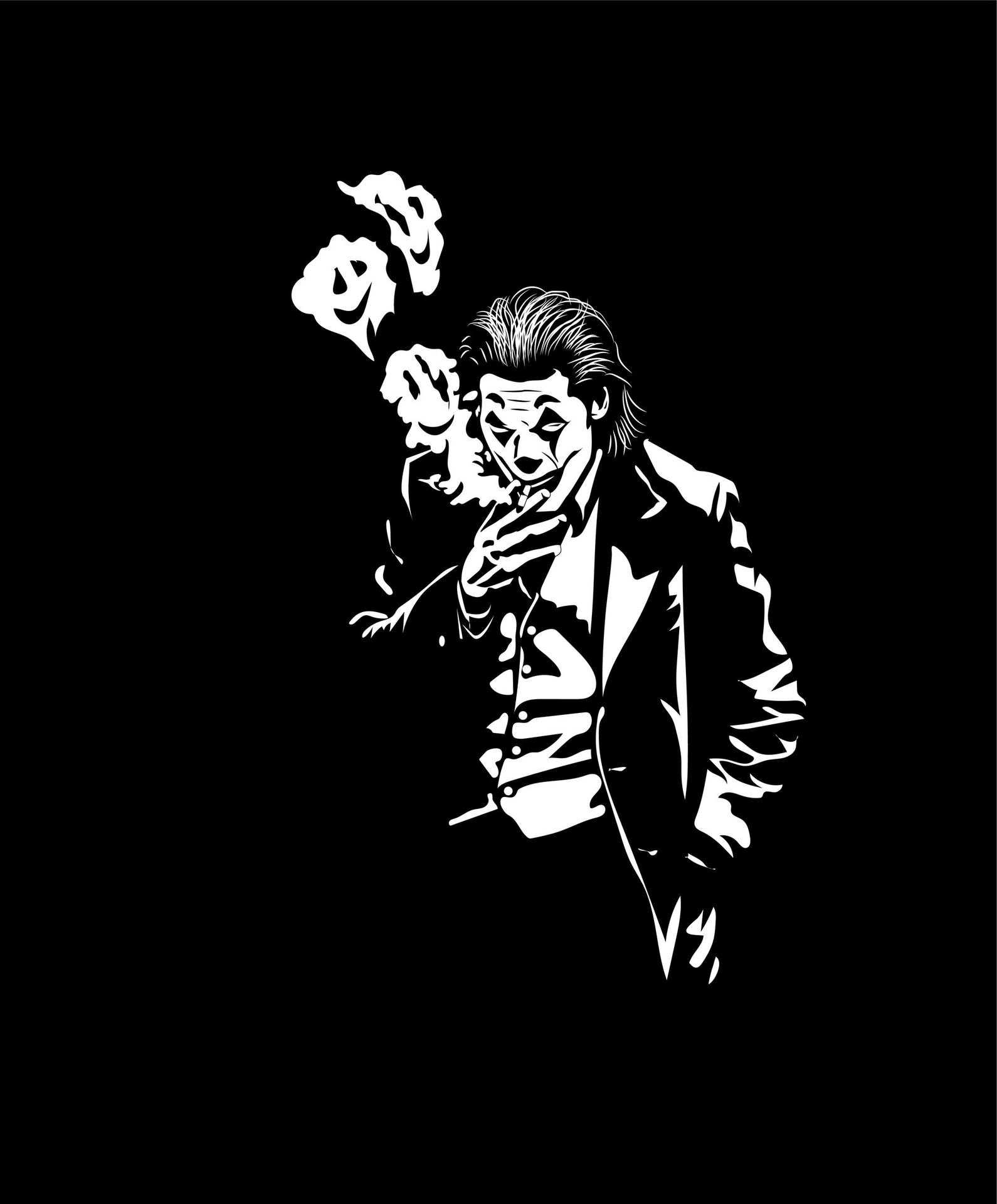 Download Black And White Joker Smoking Wallpaper
