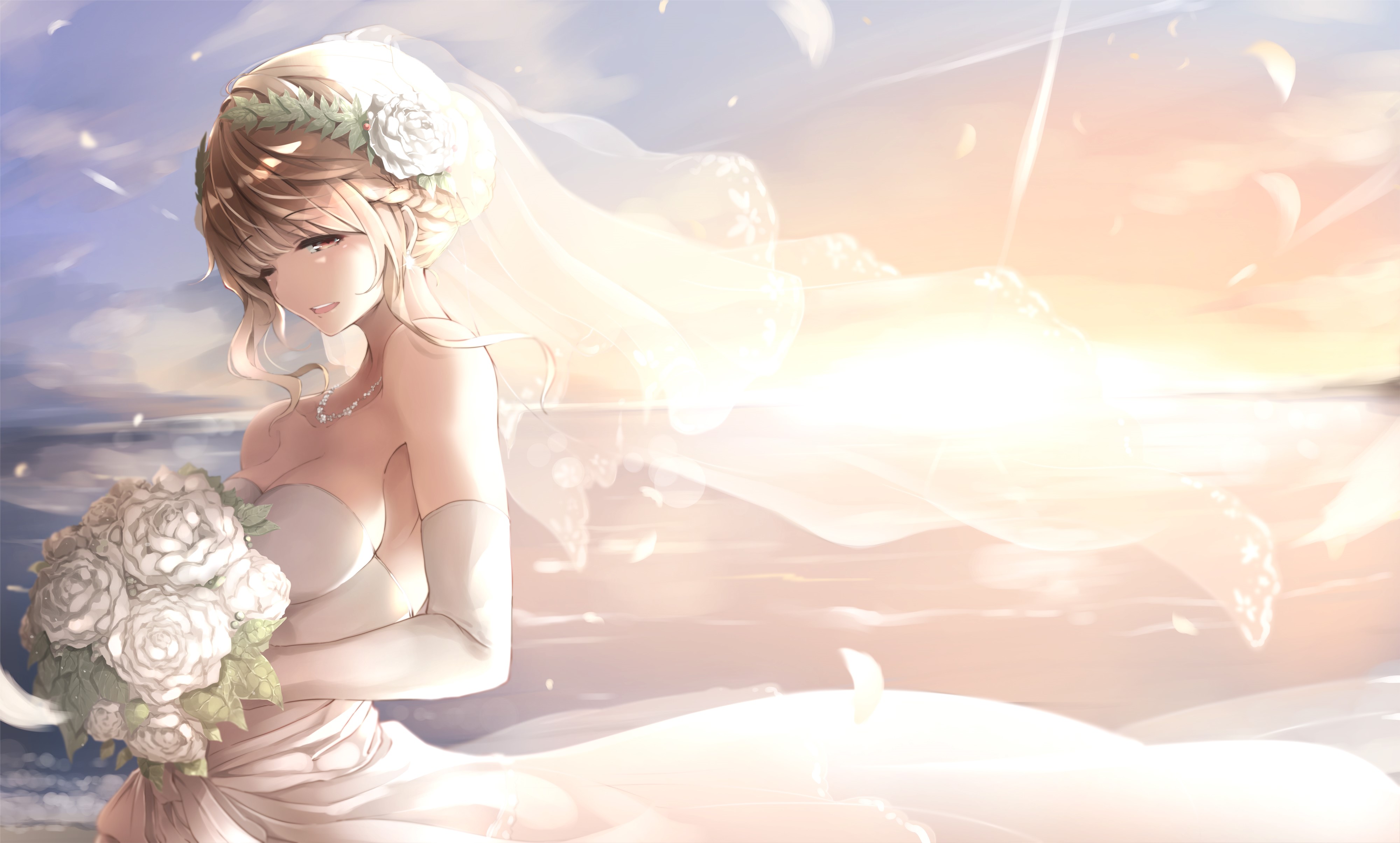 4K, wedding dress, brides, anime girls Gallery HD Wallpaper