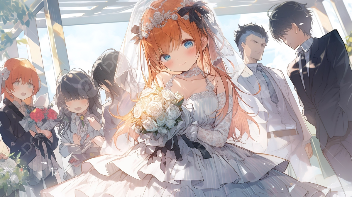 An Anime Wedding With A Lot Of Brides And Brides Background, Picture For Wedding Invitations Background Image And Wallpaper for Free Download
