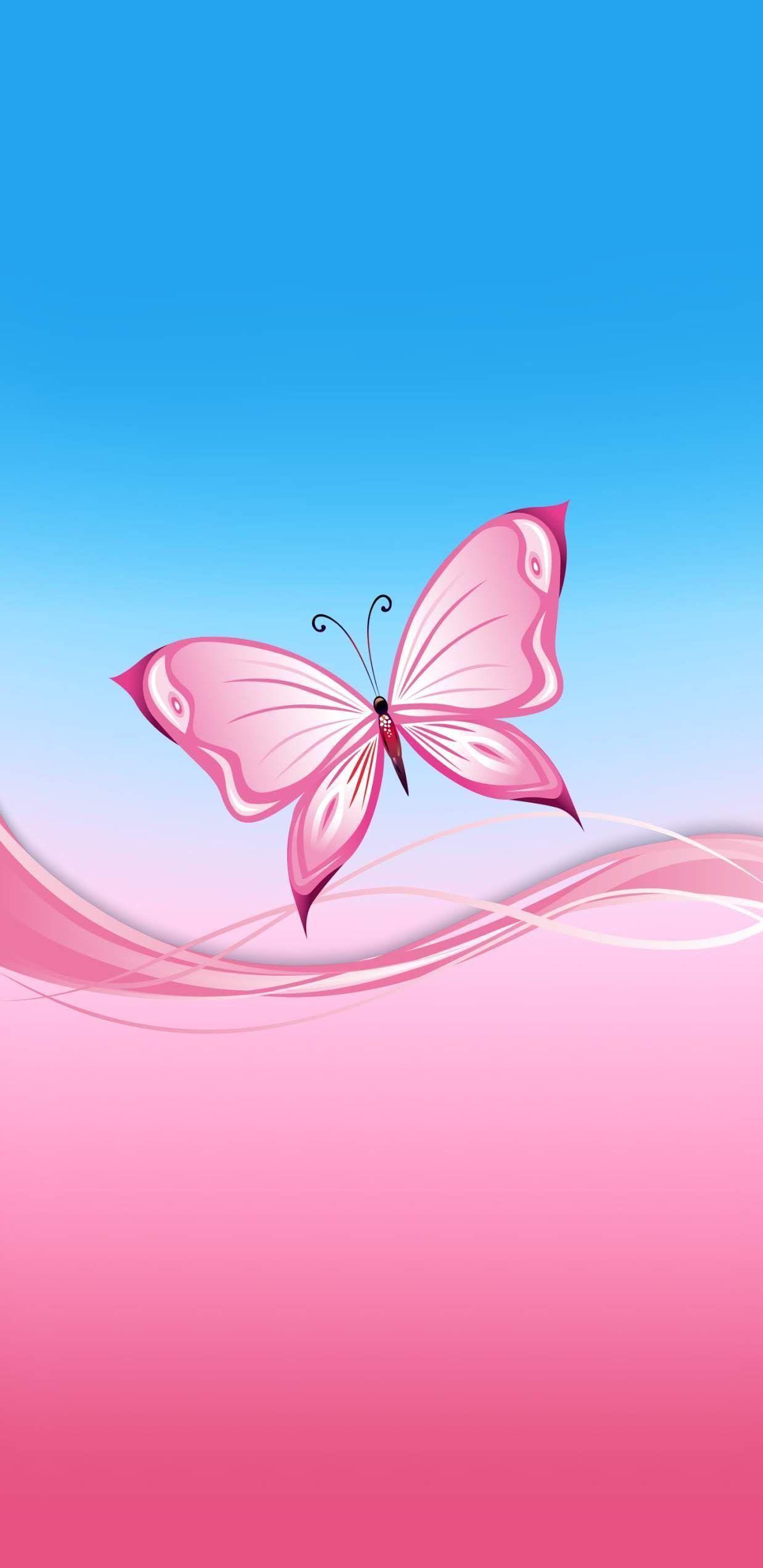 Pink Butterfly iPhone Wallpaper Free Pink Butterfly iPhone Background