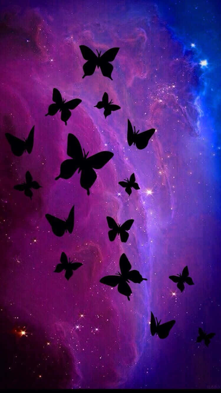 Butterflies Flying In The Sky Wallpaper