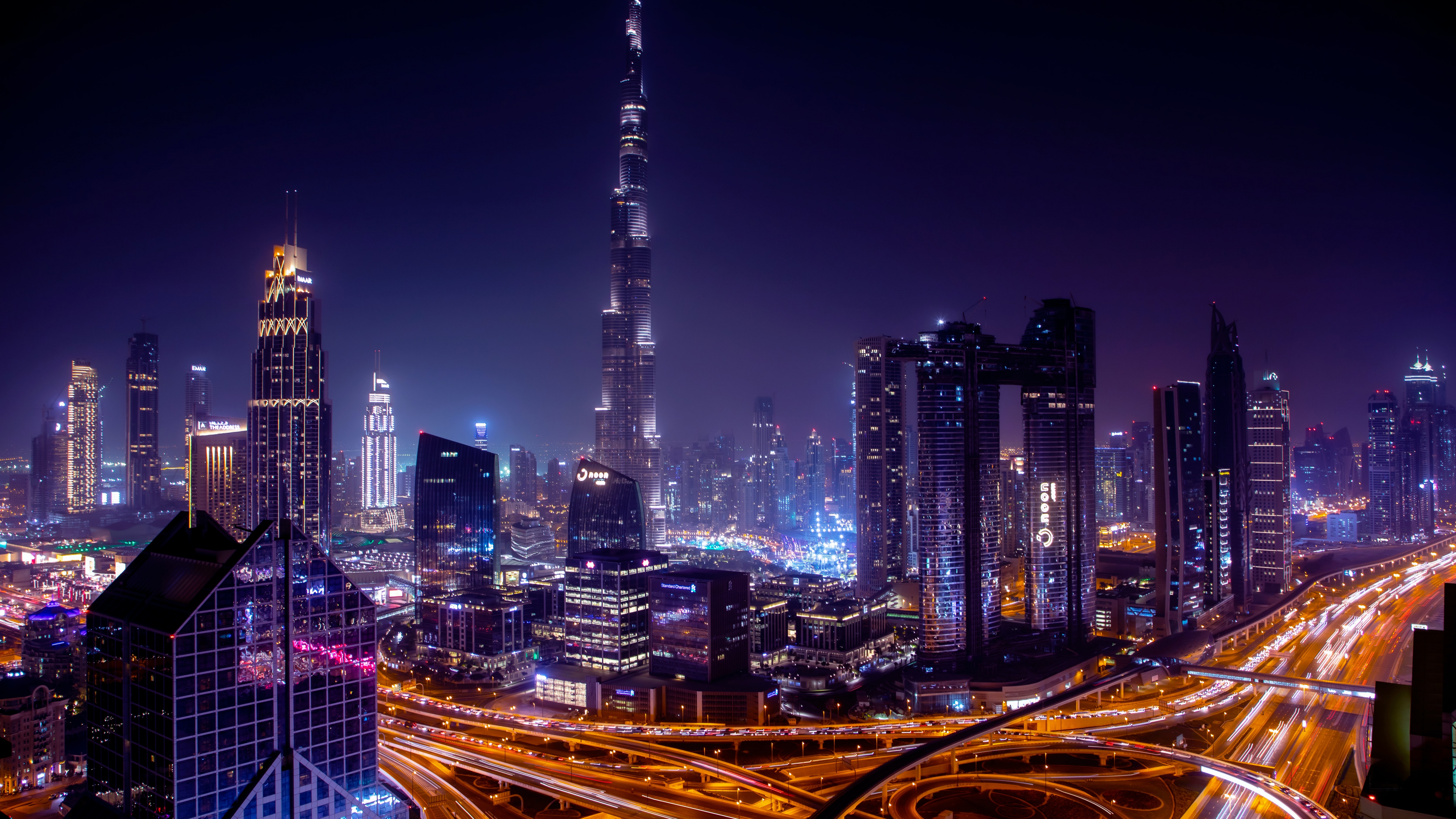 Burj Khalifa Wallpaper 4K, Dubai City Skyline, Skyscrapers