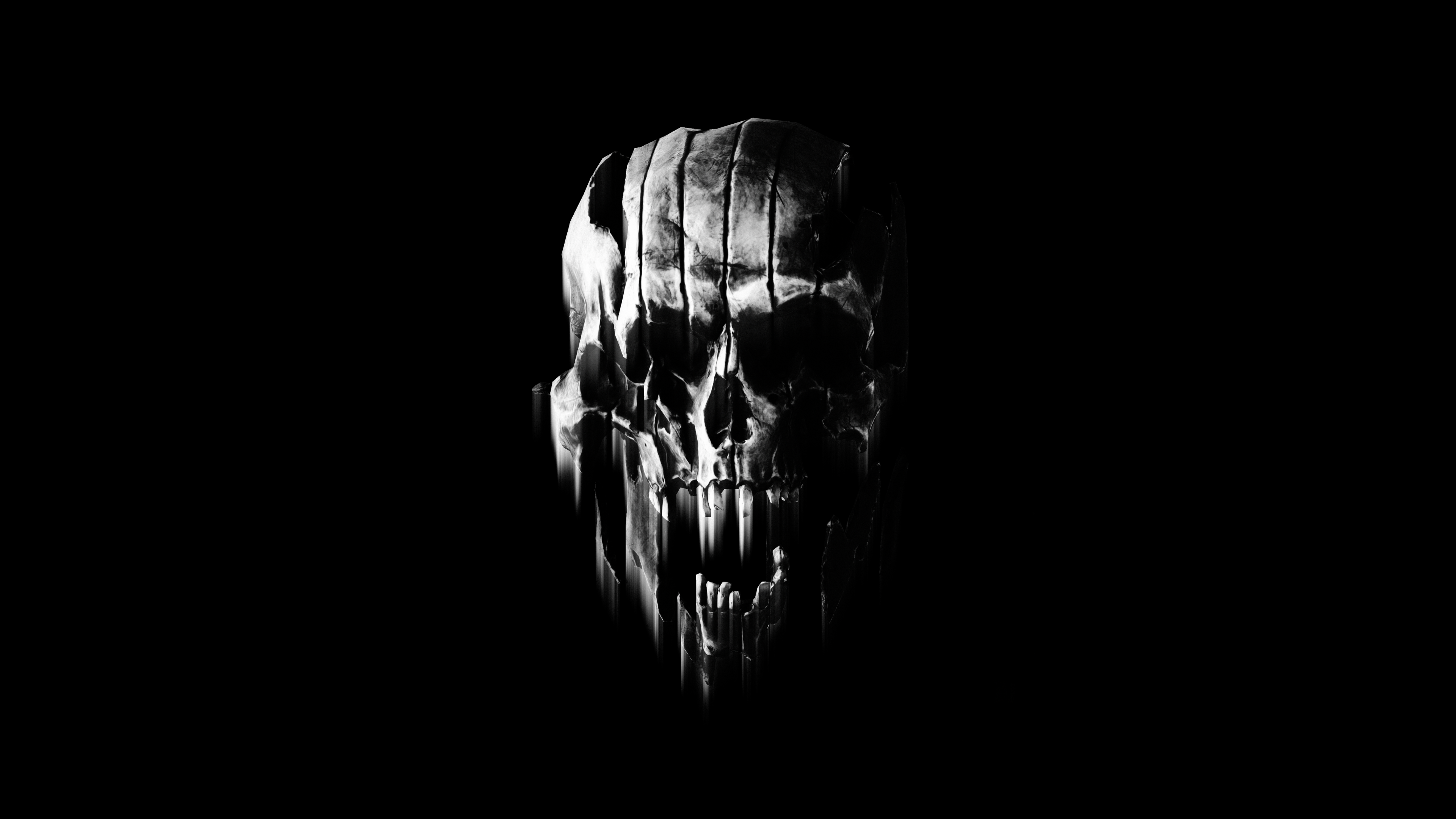 Skull Wallpaper 4K, Black, Monochrome
