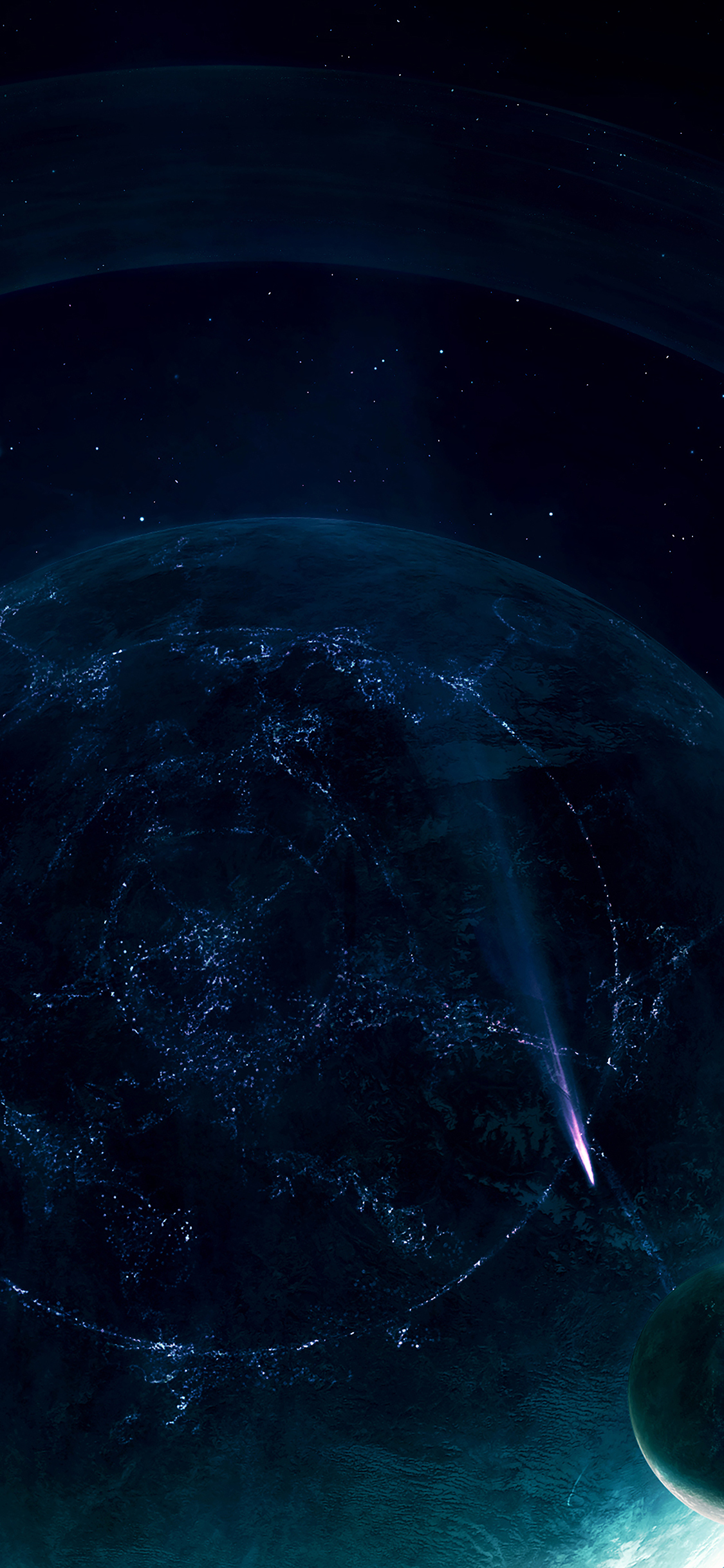 space back saturn dark art nature