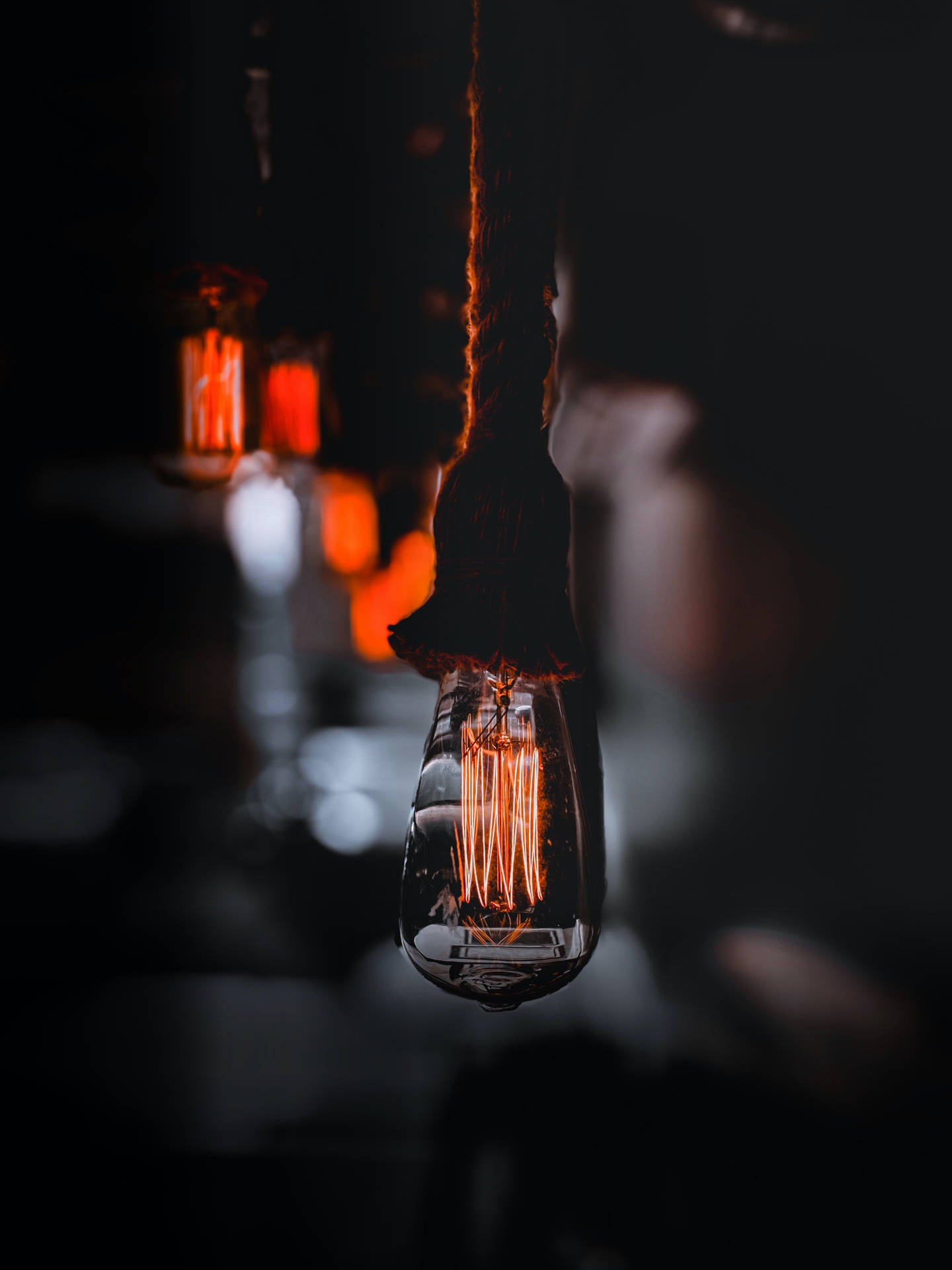 Download Lit Light Bulb Focus Wallpaper