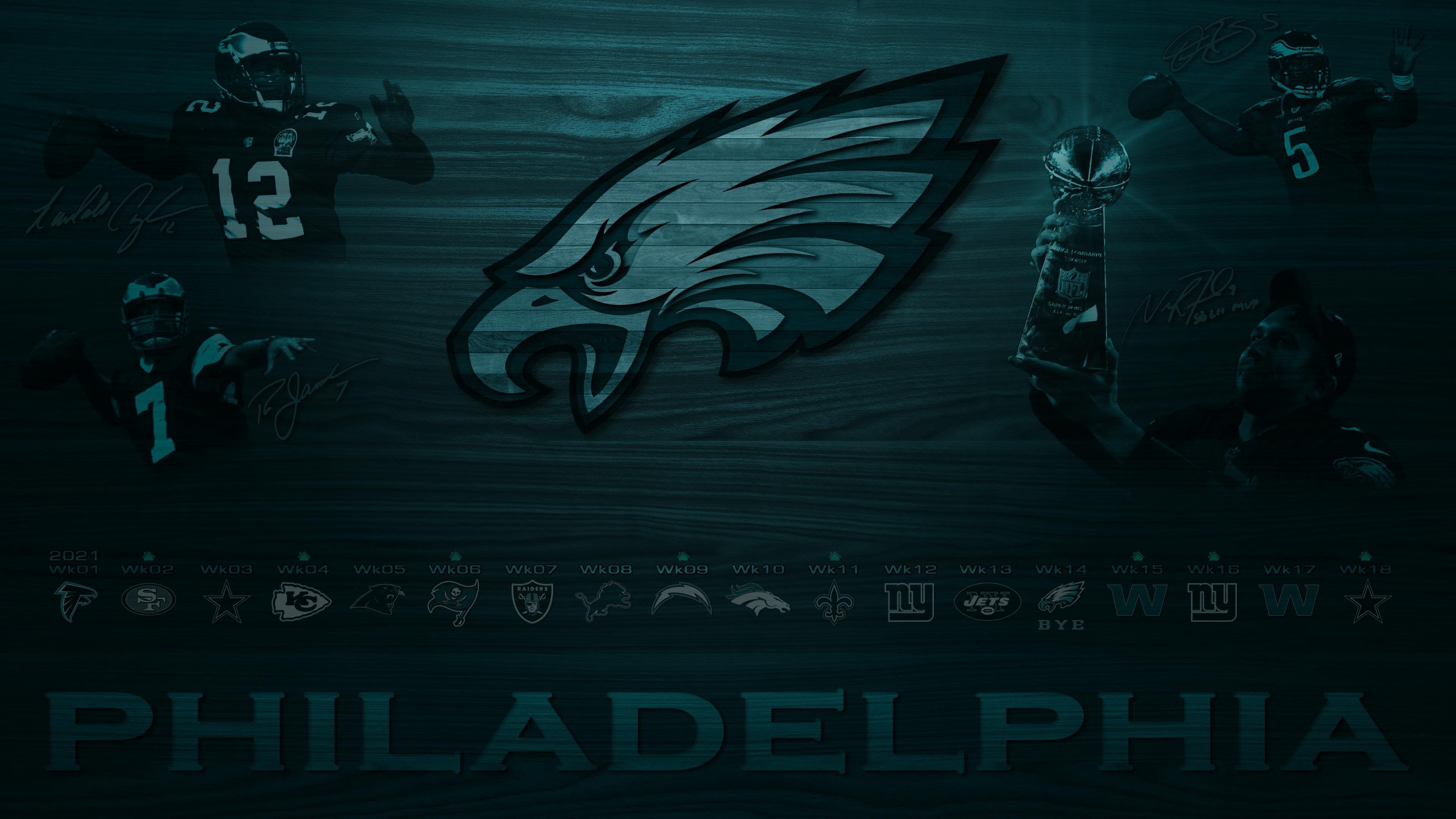 Philadelphia Eagles wallpaper 2021 with schedule. Version 2 now available!