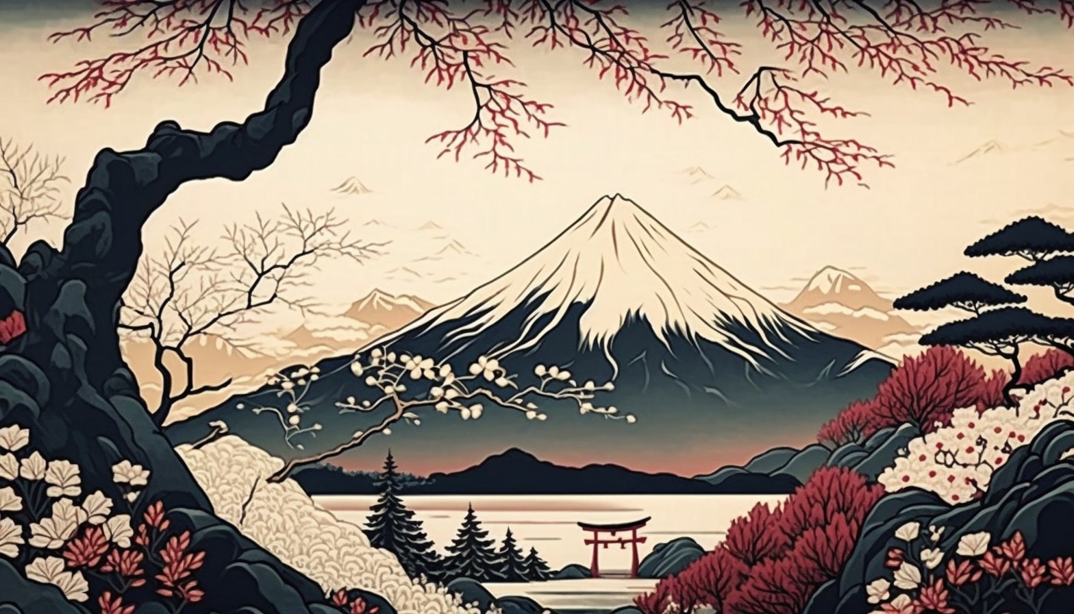 Japan Landscape Wallpaper Image, Japan Landscape Desktop Wallpaper, Japan Landscape Digital Art, Japan Landscape Printable, 4k Resolution