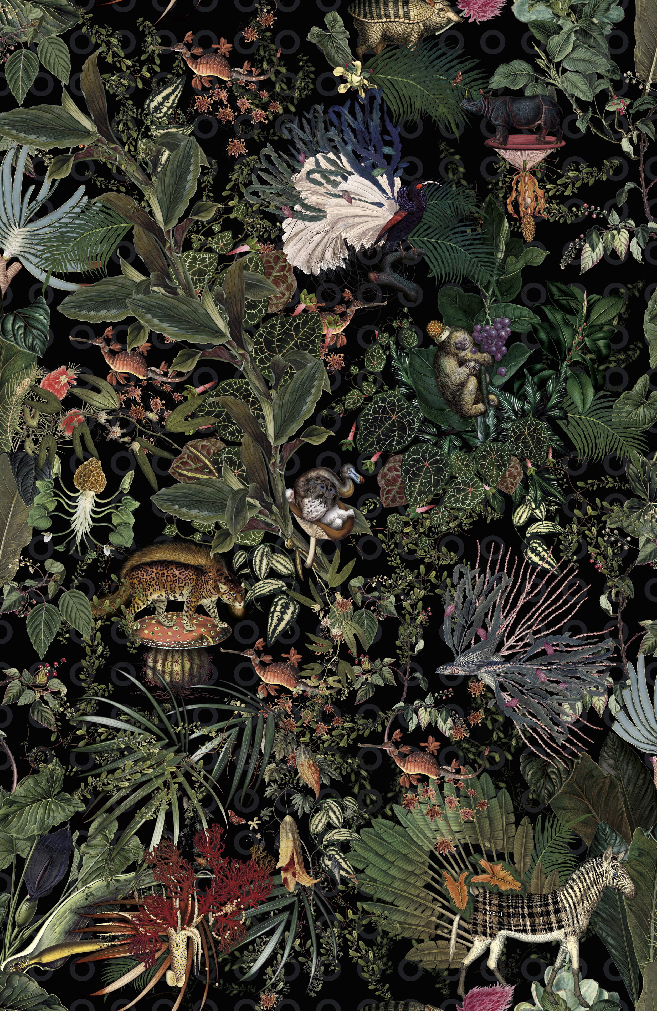 Menagerie of Extinct Animals Wallcovering