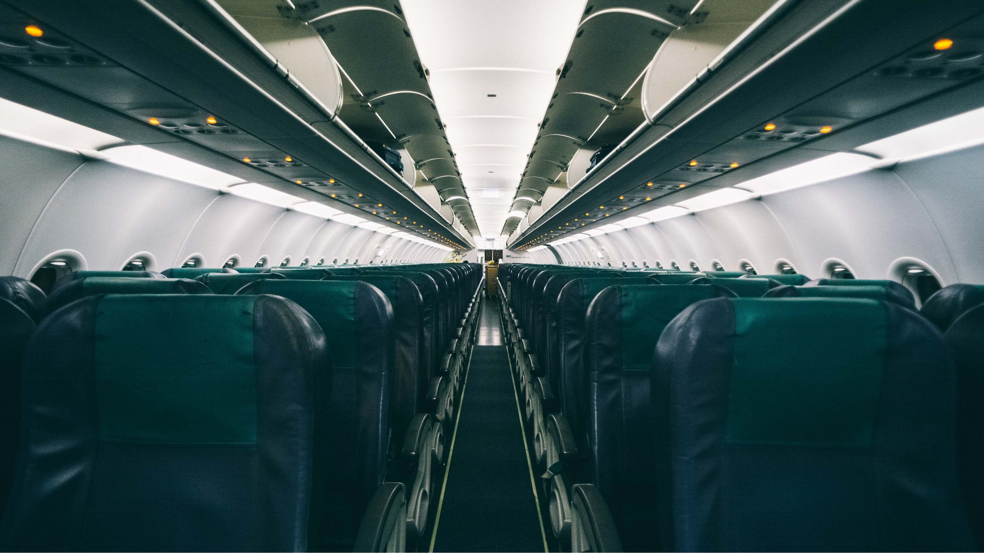 Wallpaper / seating seat airplane aisle and airplane interior HD 4k wallpaper free download