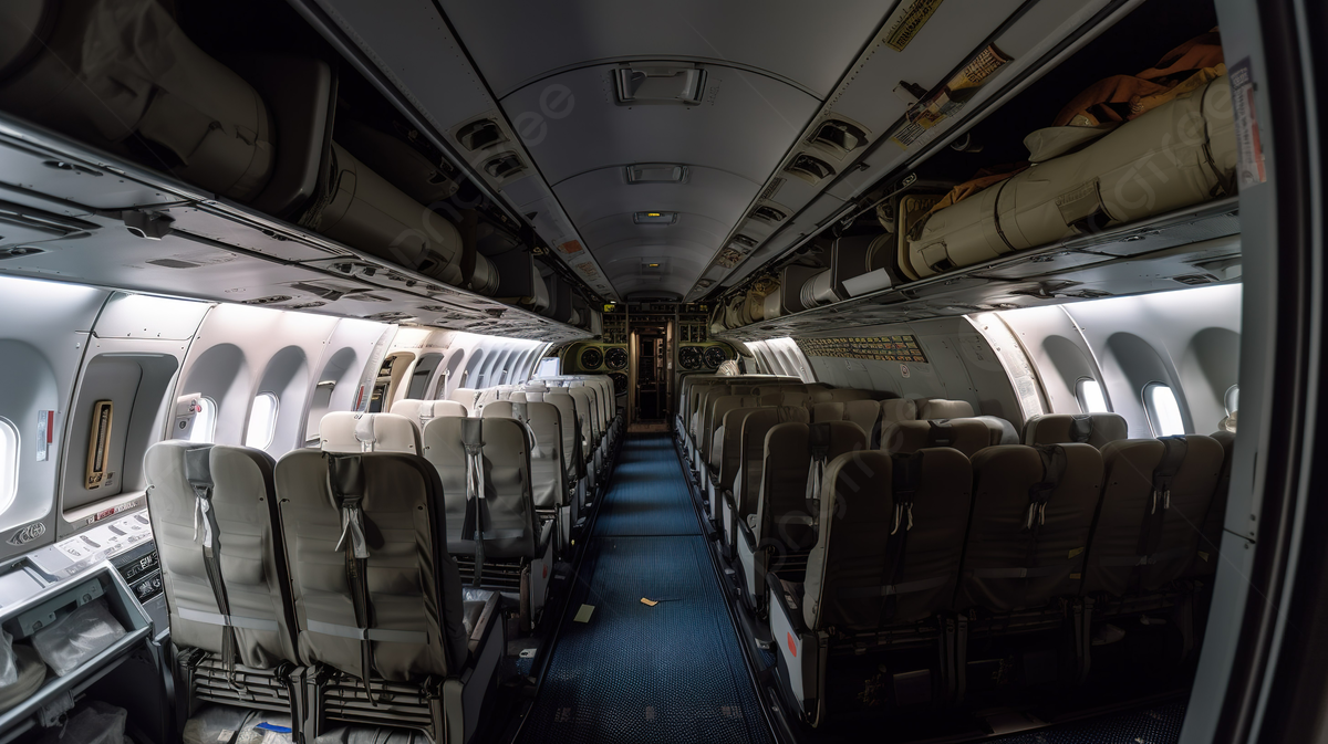 An Interior Shot Of An Airplane Background, Picture Of Inside A Plane Background Image And Wallpaper for Free Download