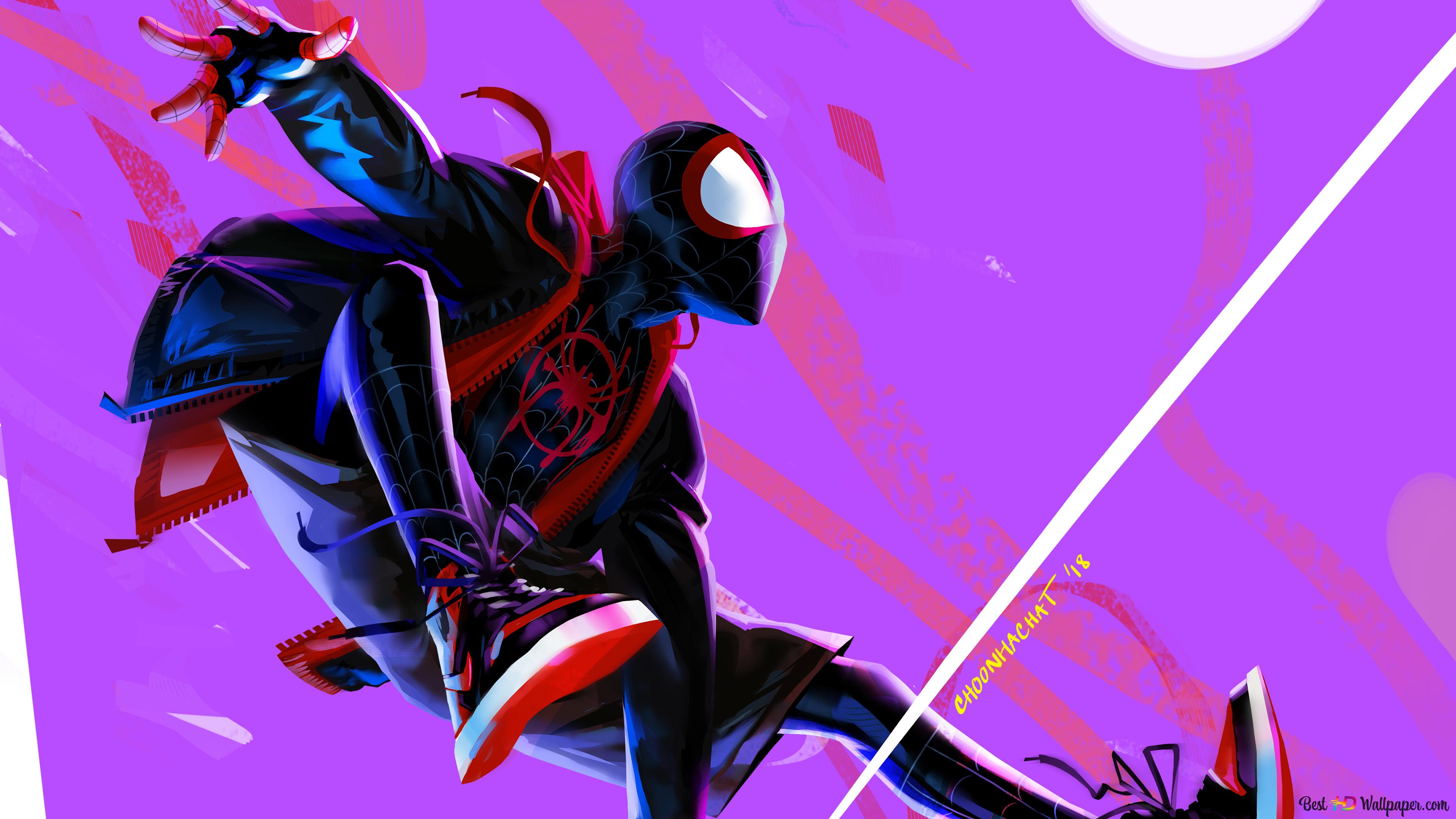 Spider Man: Into The Spider Verse Movie Morales In Hood 4K Wallpaper Download