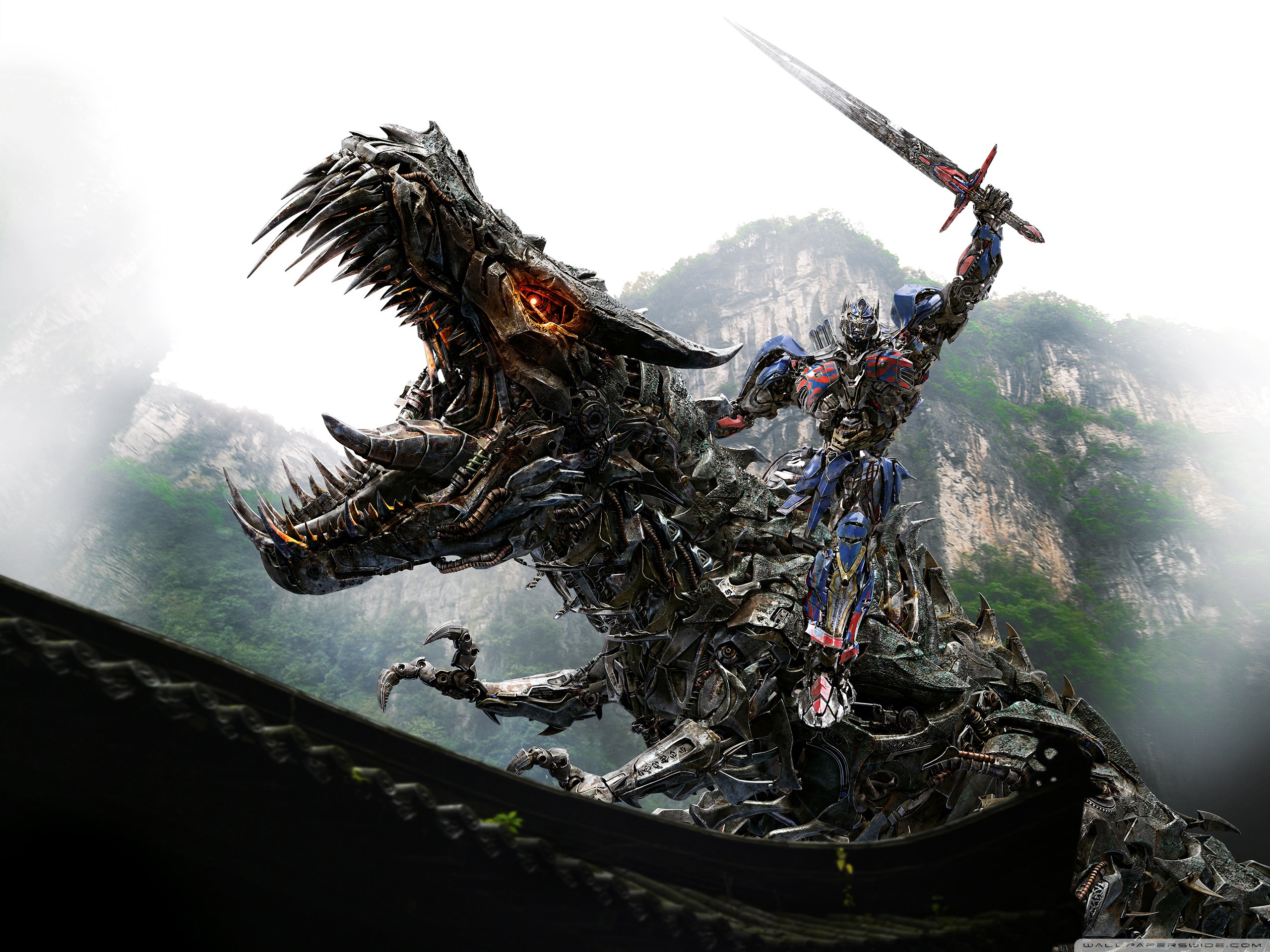Transformers 4 Optimus Prime Vs Dinobot Ultra HD Desktop Background Wallpaper for 4K UHD TV, Widescreen & UltraWide Desktop & Laptop, Tablet