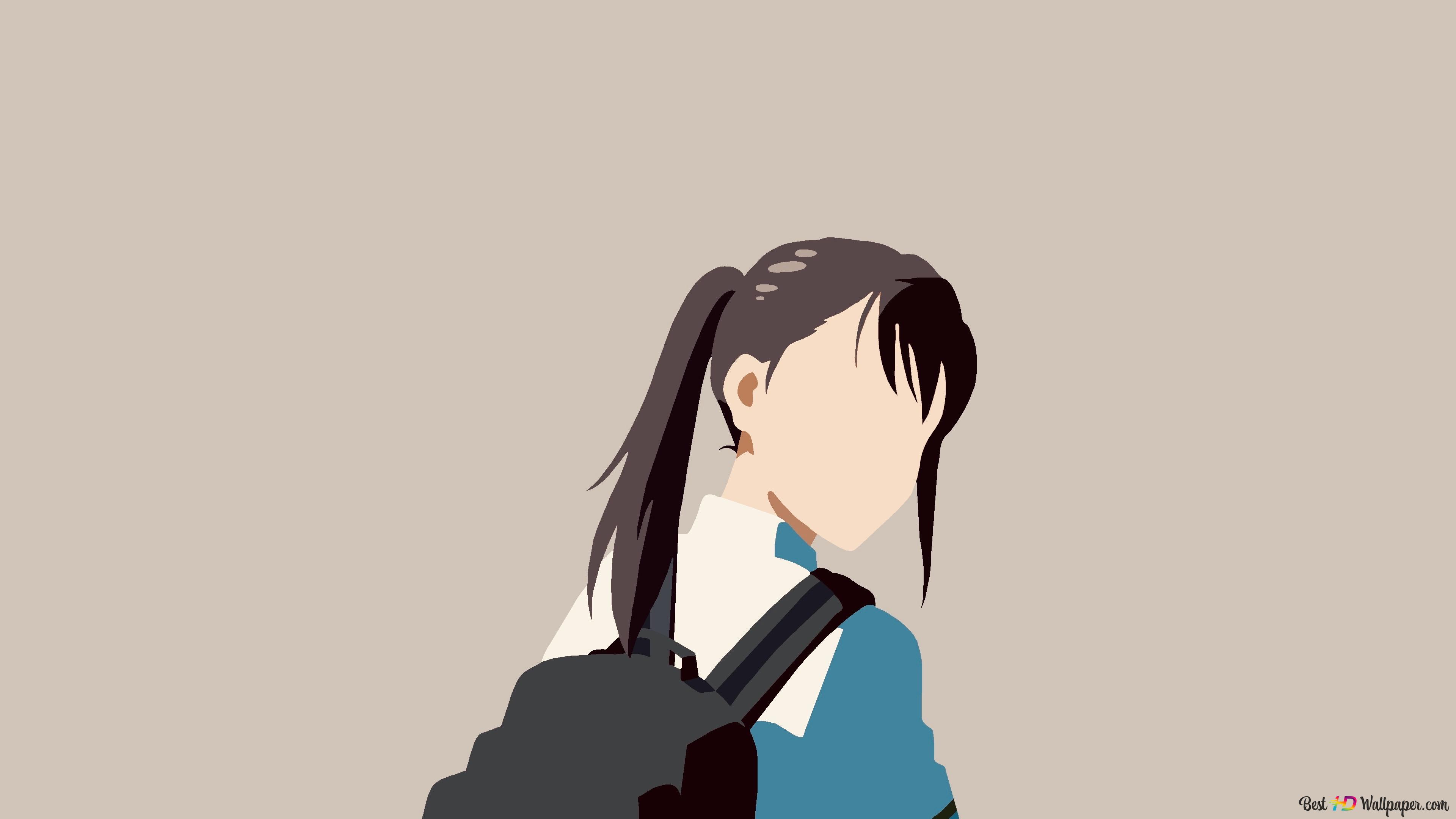 Suzume Iwato Minimalist From Suzume's Door Locking (Suzume No Tojimari) 4K Wallpaper Download
