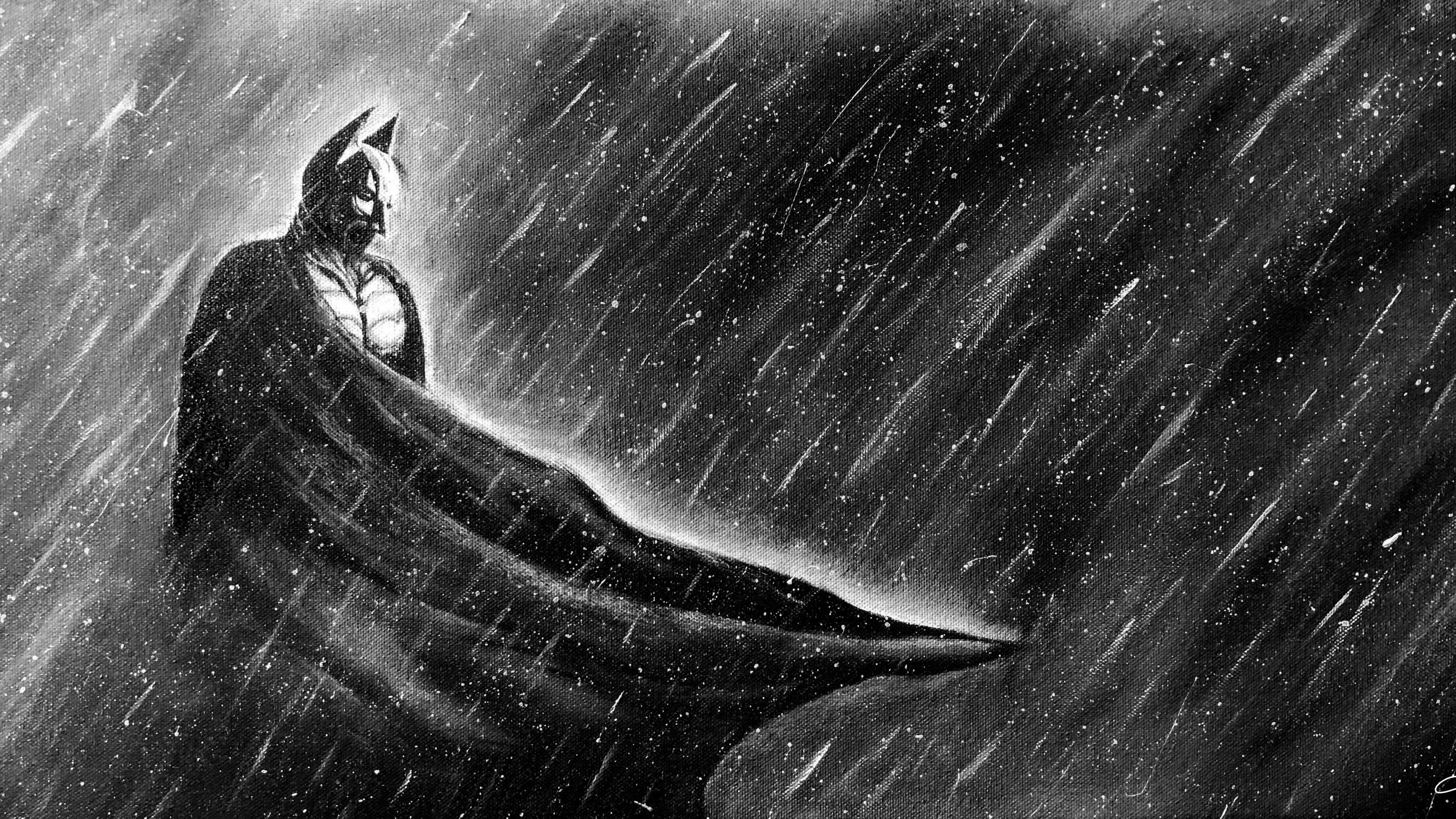 Wallpaper 4k Dark Knight Oil Painting 4k Wallpaper