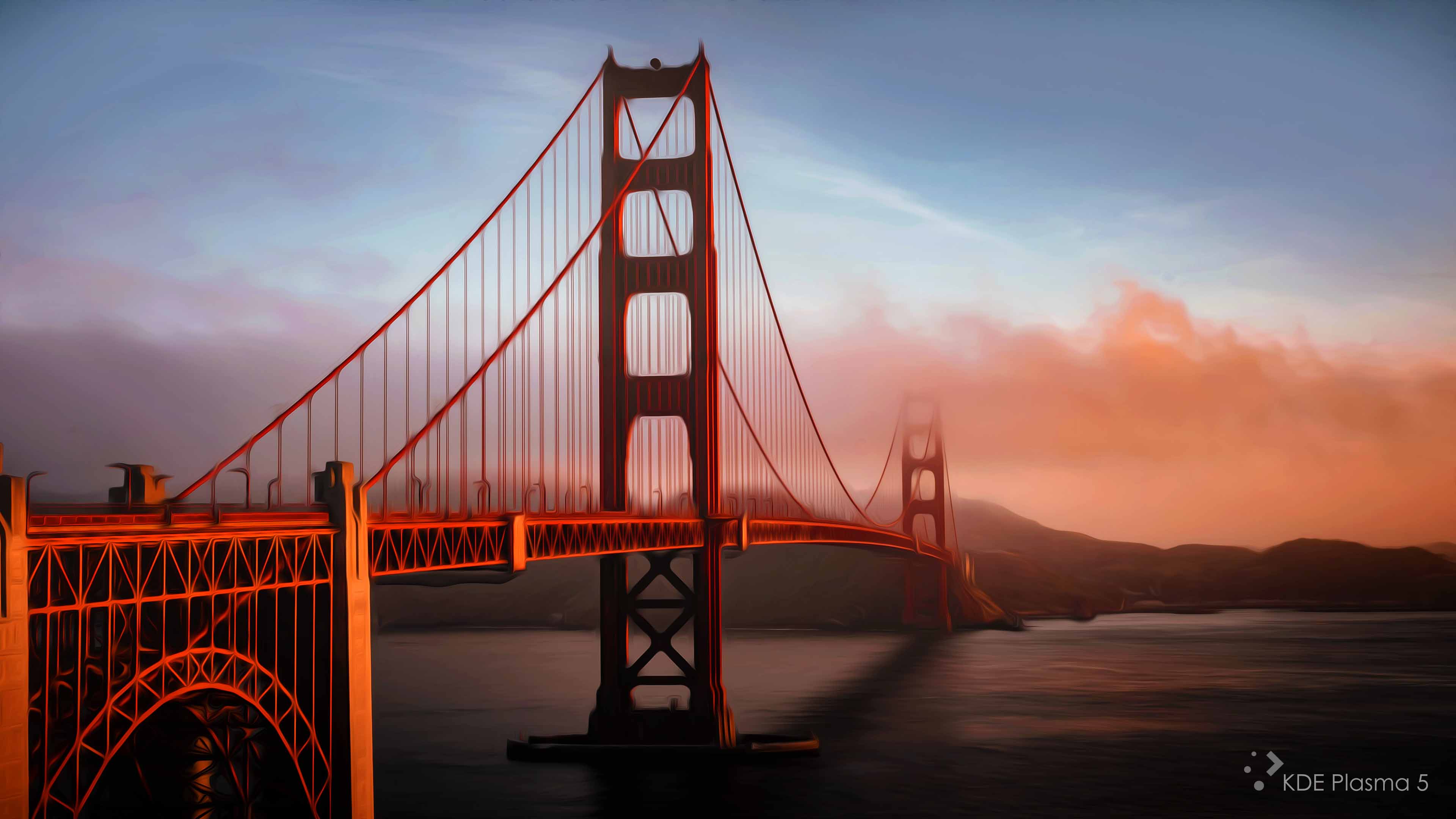 Golden Gate Oil Painting 4K Wallpaper