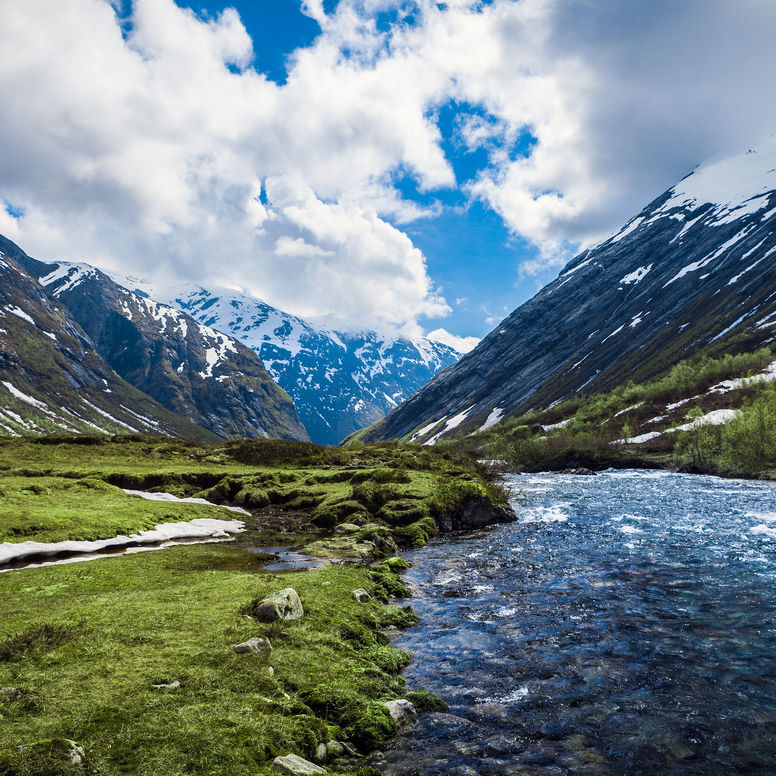 Valley Wallpaper 4K, Glacier mountains, Snow covered