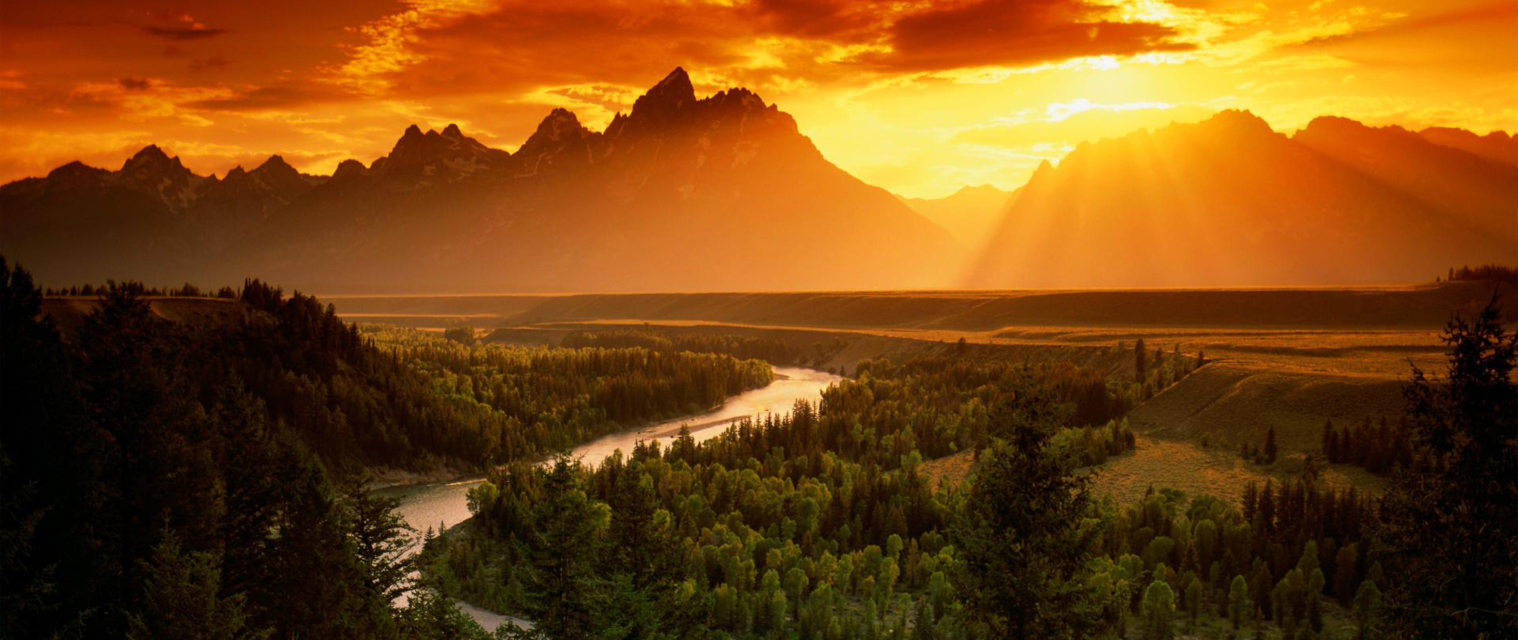 Sunset Over Valley 4K Ultra HD Wide TV