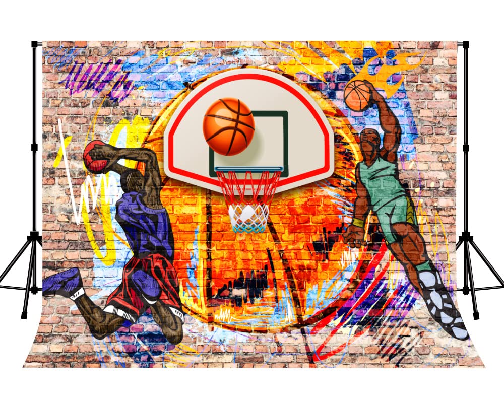 Amazon.com, LYLYCTY 7x5ft Basketball Theme Backdrop Graffiti Art Sport Photography Background for Birthday Party Decor Banner Photo Booth Studio Props MBLSLY15
