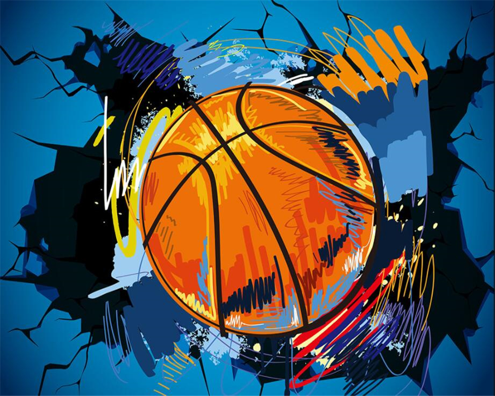 Beibehang Custom Wallpaper Basketball Walls Europe And The United States Wind 3D Tv Backdrop Living Room Room Mural 3D Wallpaper