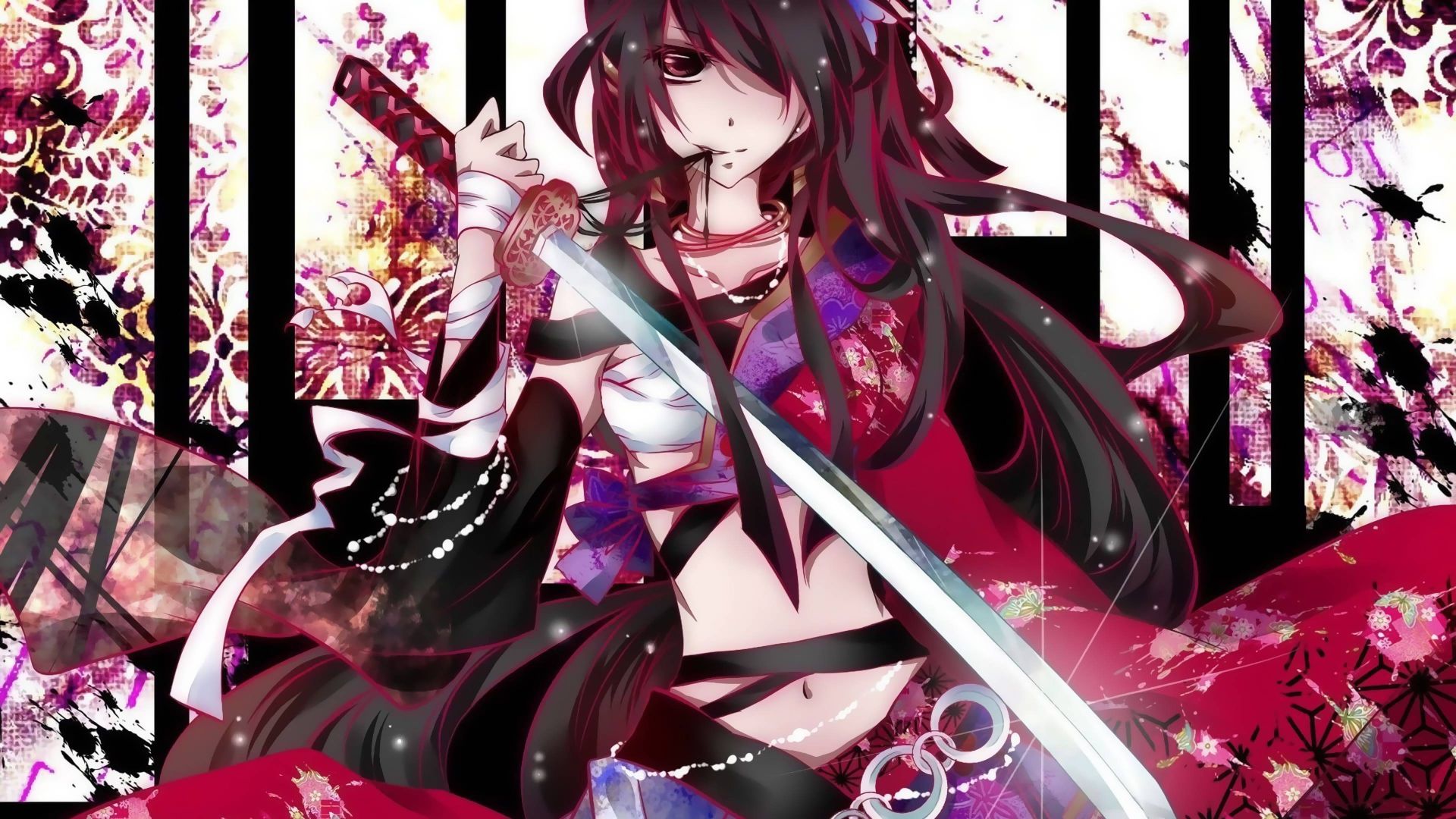 Desktop Wallpaper Anime Girl With Katana, Anime, HD Image, Picture, Background, M5tg5c