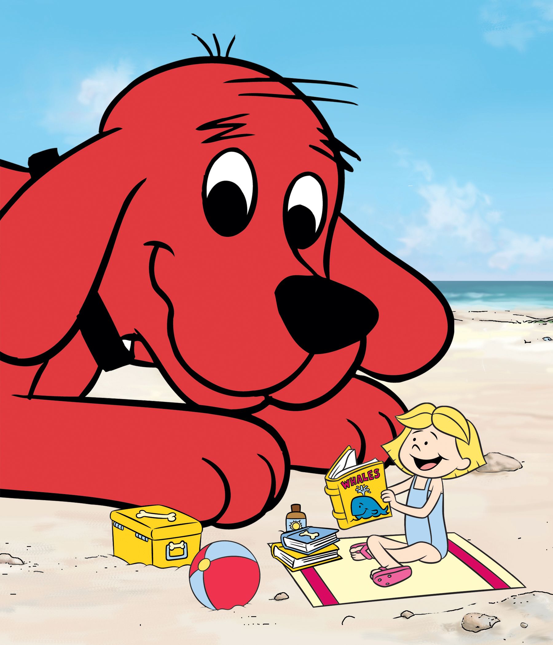 Clifford and Emily Elizabeth had a blast at the beach this summer!. Dog beach, Red dog, Cartoon wallpaper