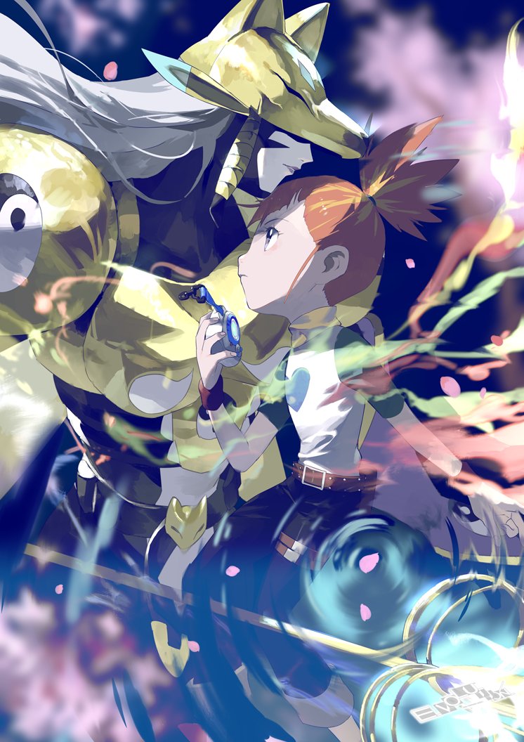 makino ruki and sakuyamon (digimon and 1 more) drawn