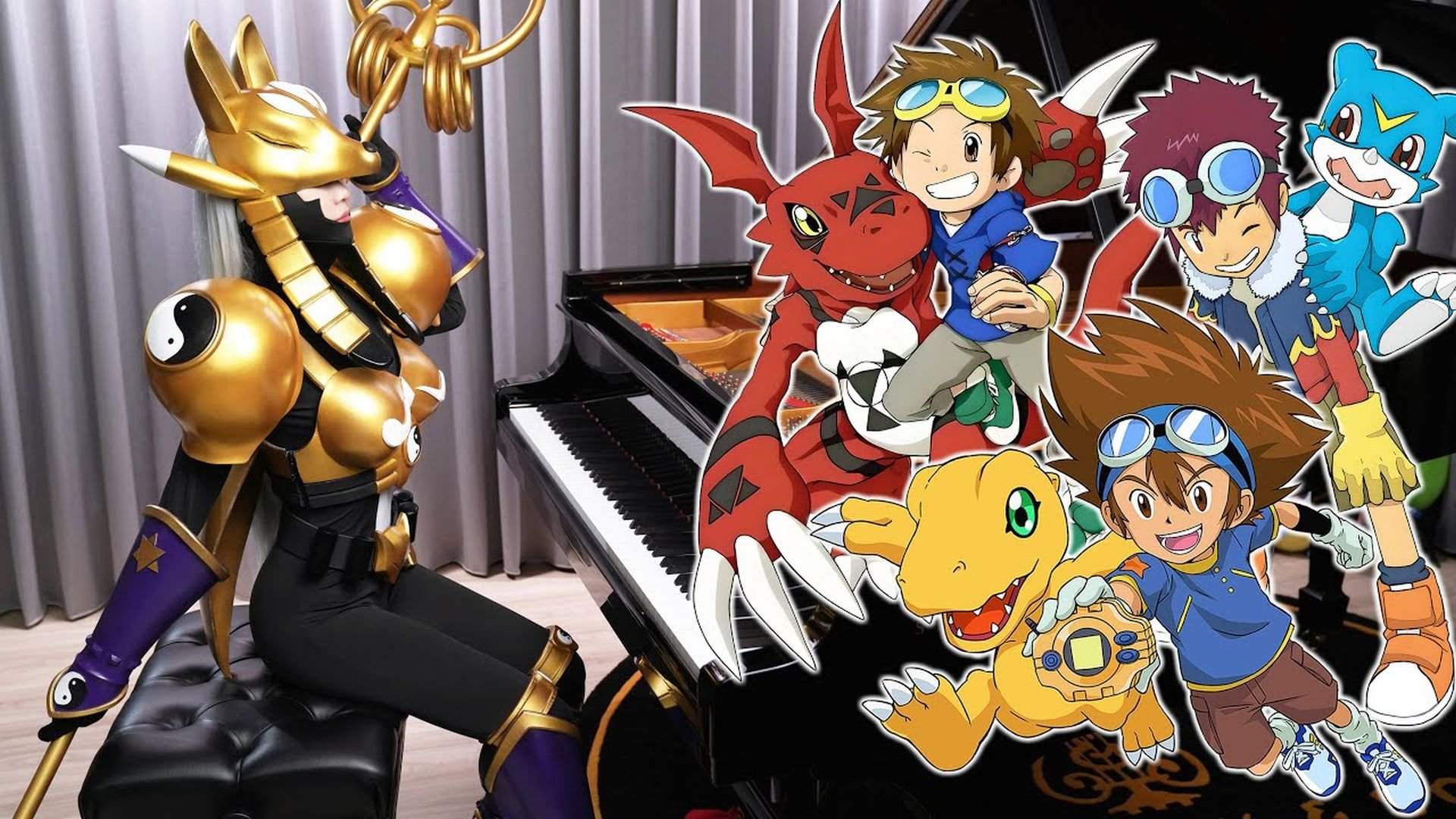 Ru's Piano Plays a Fun DIGIMON Piano Medley While Cosplaying Sakuyamon