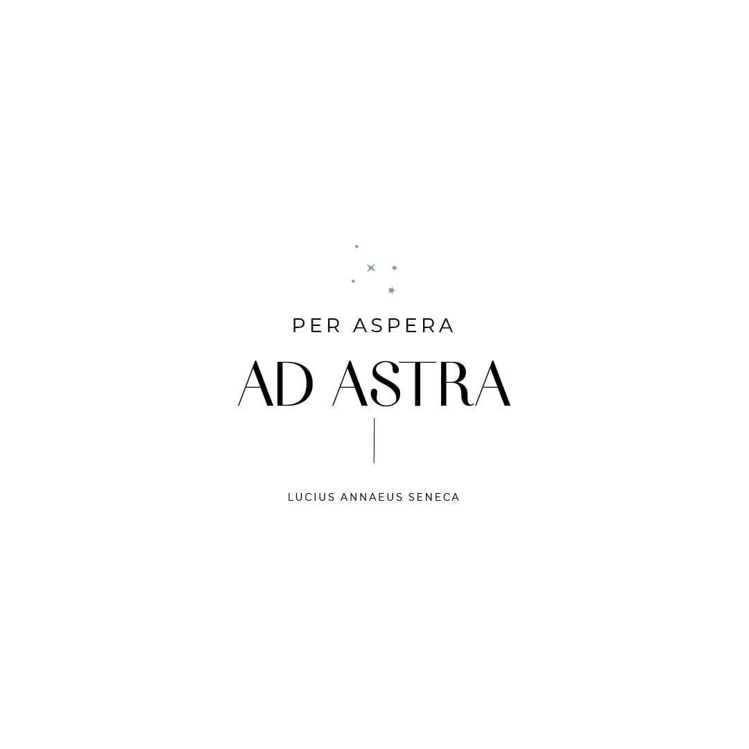 Per Aspera Ad Astra. through hardships to the stars