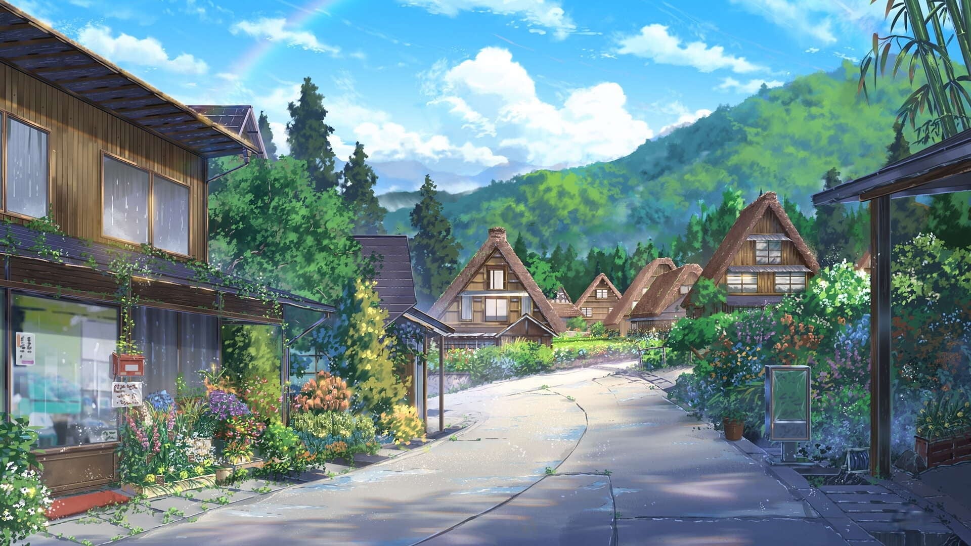 Painted Japanese countryside [1920x1080]