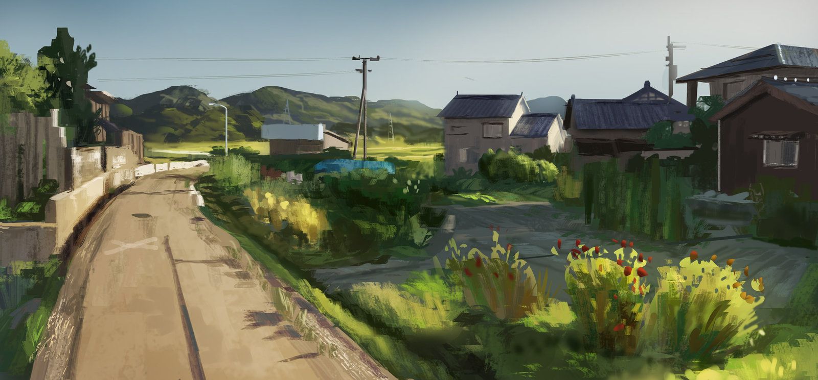 Japan Countryside study by Kurobot. Japan landscape, Japan countryside, Anime scenery