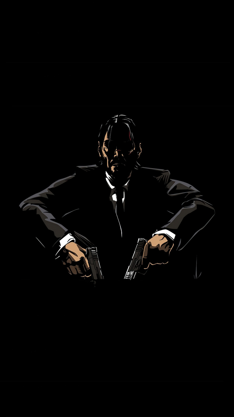 Download wallpaper 750x1334 dark, movie art, john wick, minimal, iphone 7, iphone 8, 750x1334 HD background, 26306