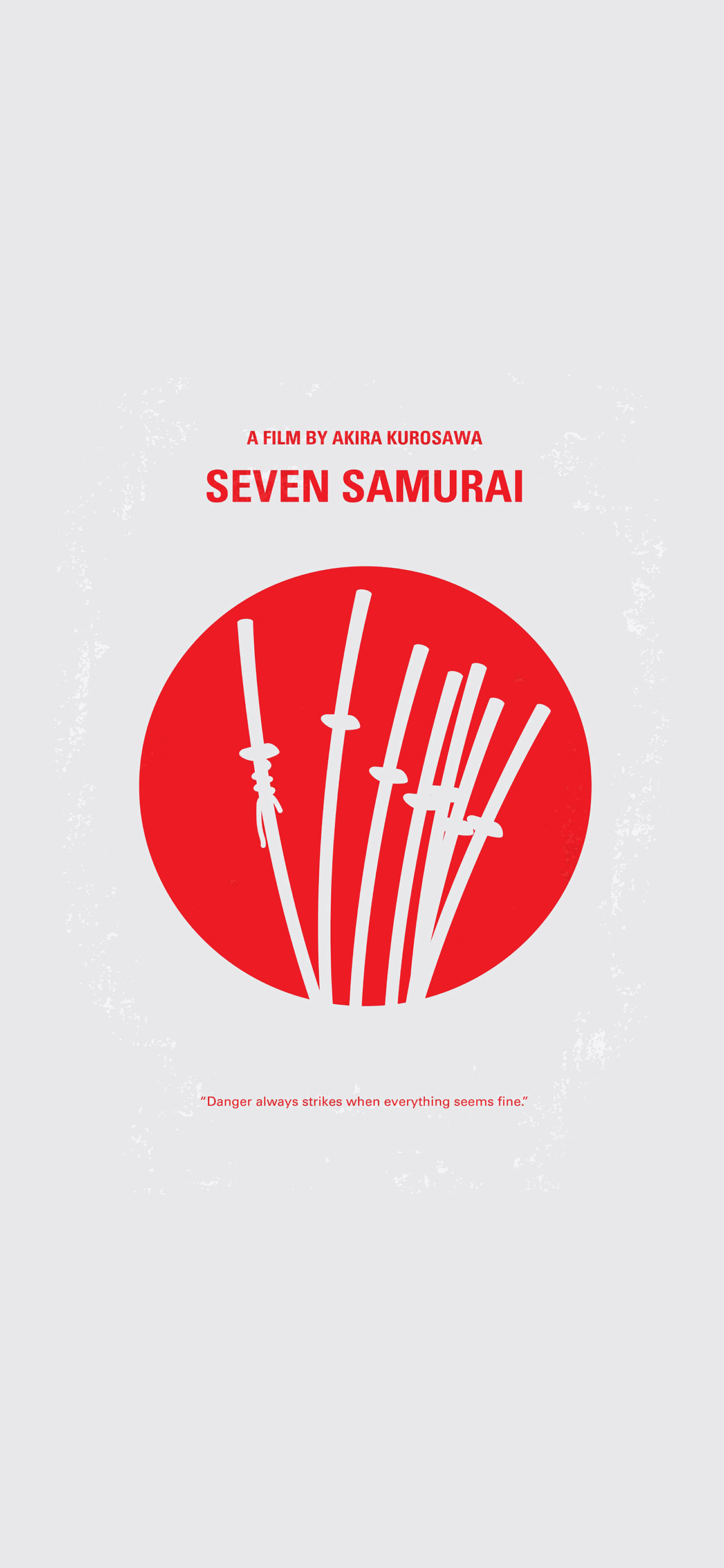 iPhone X wallpaper. seven samurai film minimal art illustration