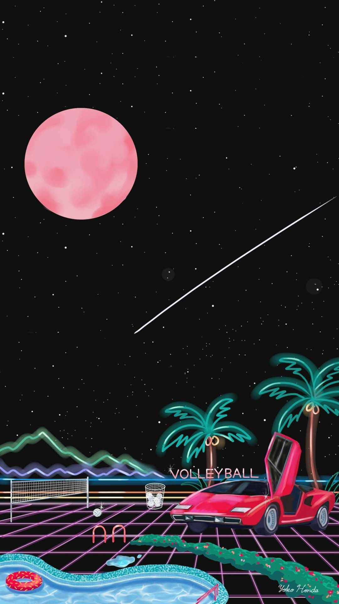 Download Vaporwave Retro Art Top iPhone Wallpaper