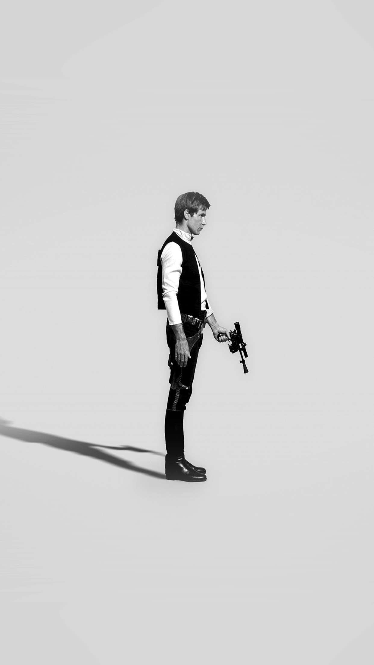 han solo starwars hero art minimal bw
