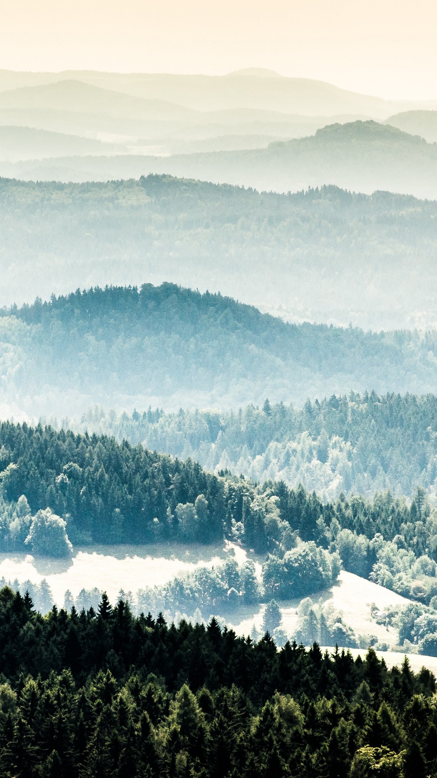 Wallpaper foggy, mountains, 4k, Nature