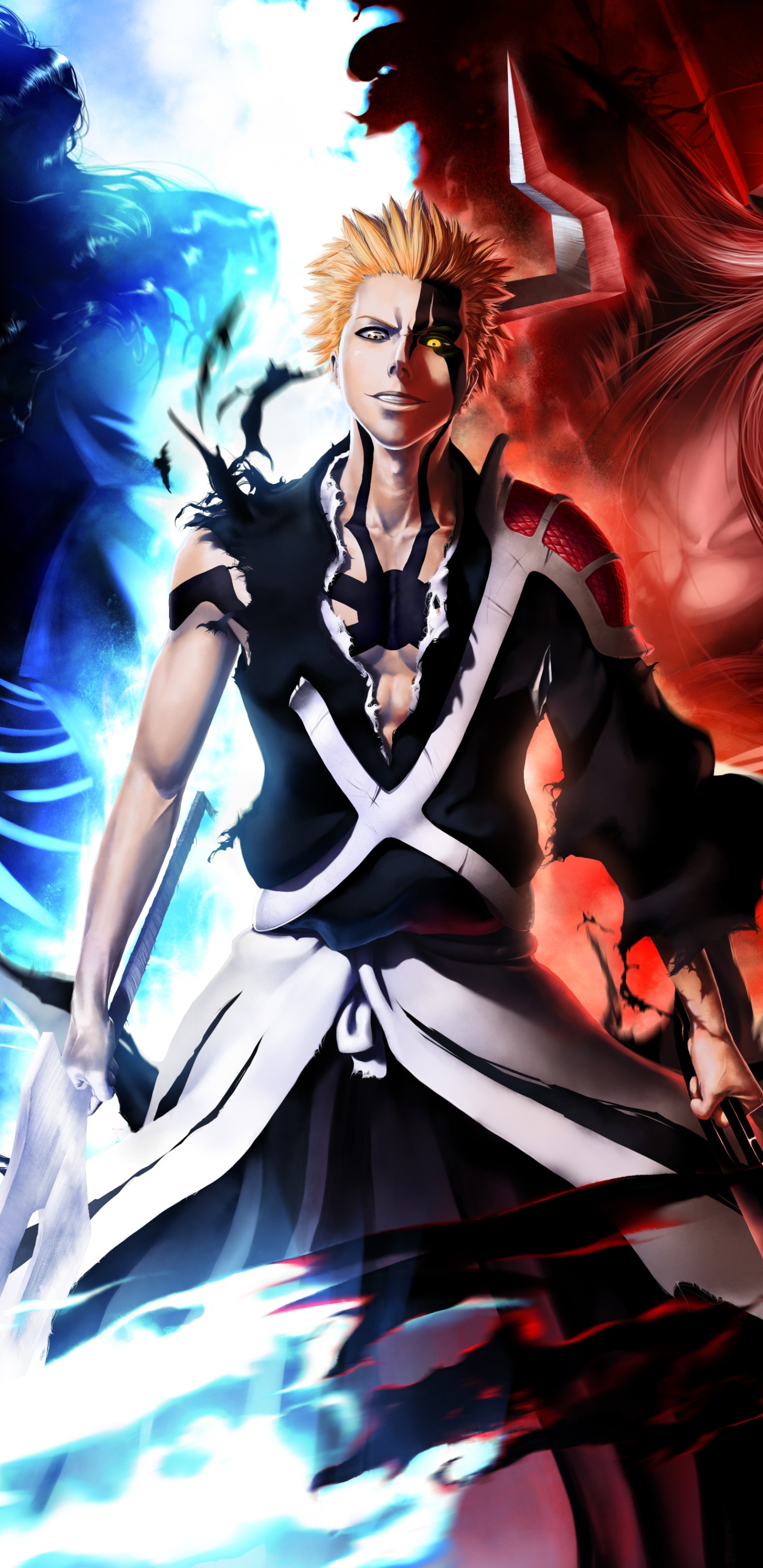 Wallpaper / Anime Bleach Phone Wallpaper, Hollow Ichigo, Zangetsu (Bleach), Ichigo Kurosaki, 1440x2960 free download