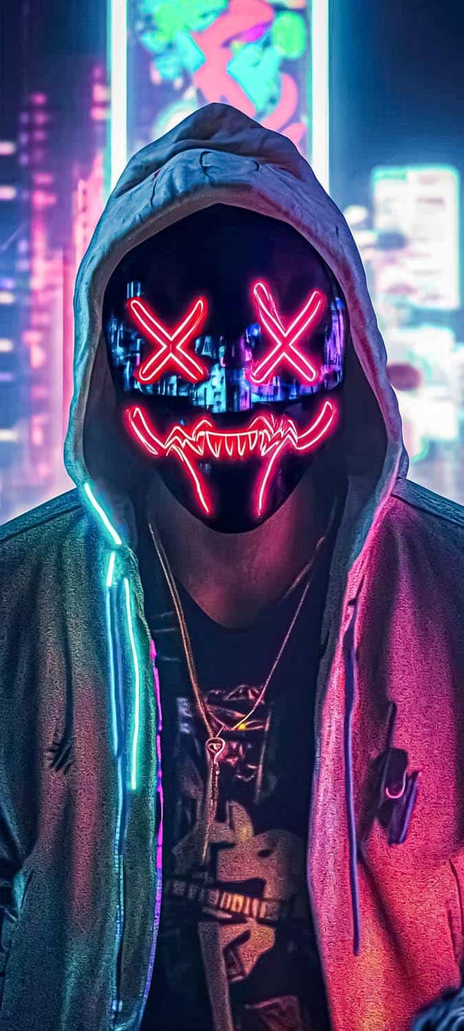 The Hoodie Neon Mask Wallpaper Download