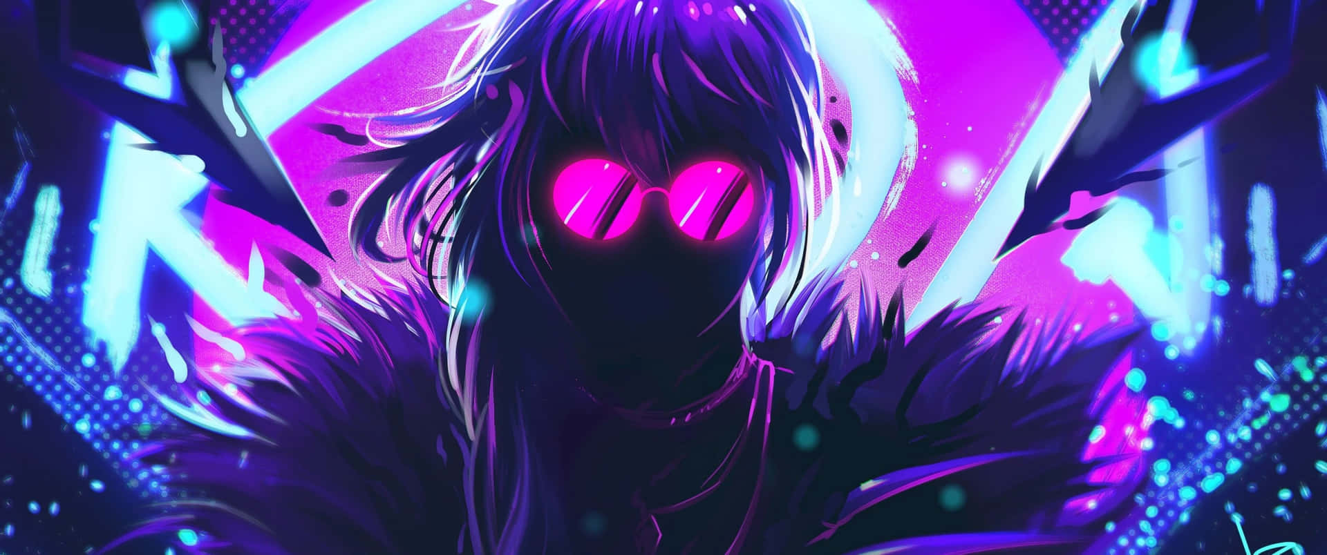 Neon Pink And Blue Wallpaper