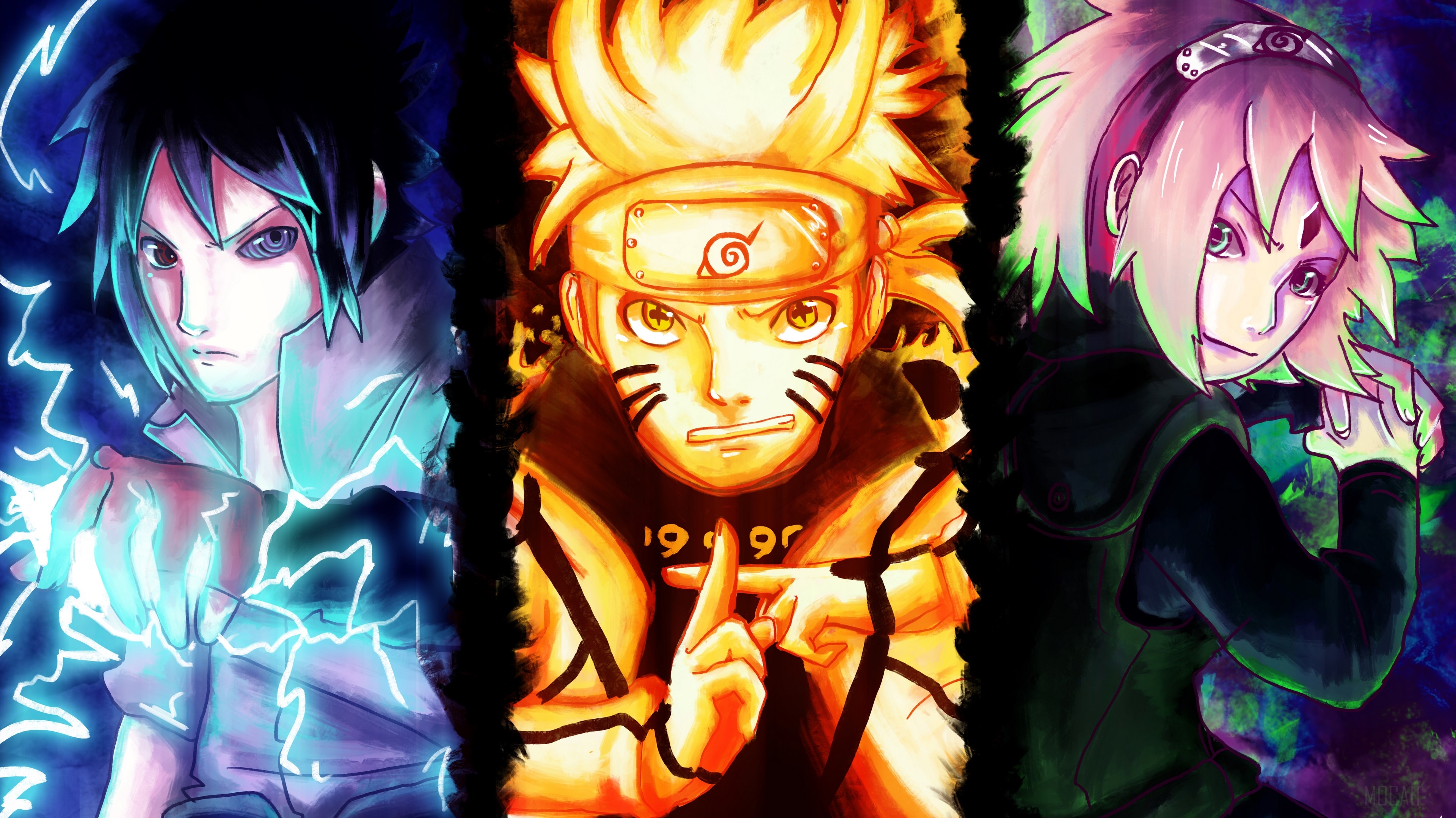 Naruto, Naruto Uzumaki, Sakura Haruno, Sasuke Uchiha 4k Gallery HD Wallpaper