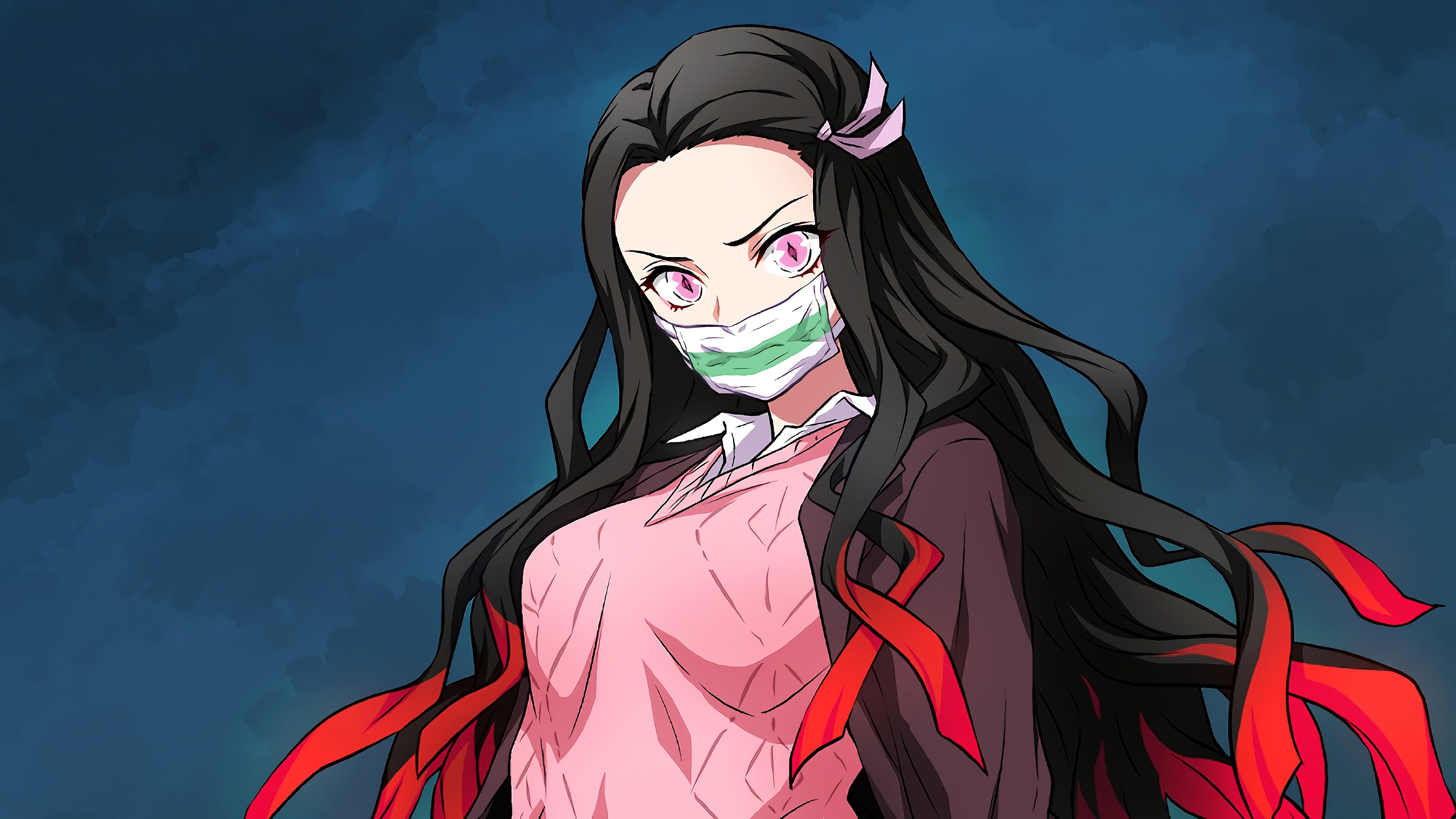 Nezuko Kamado from Kimetsu No Yaiba Anime Wallpaper 4k Ultra HD