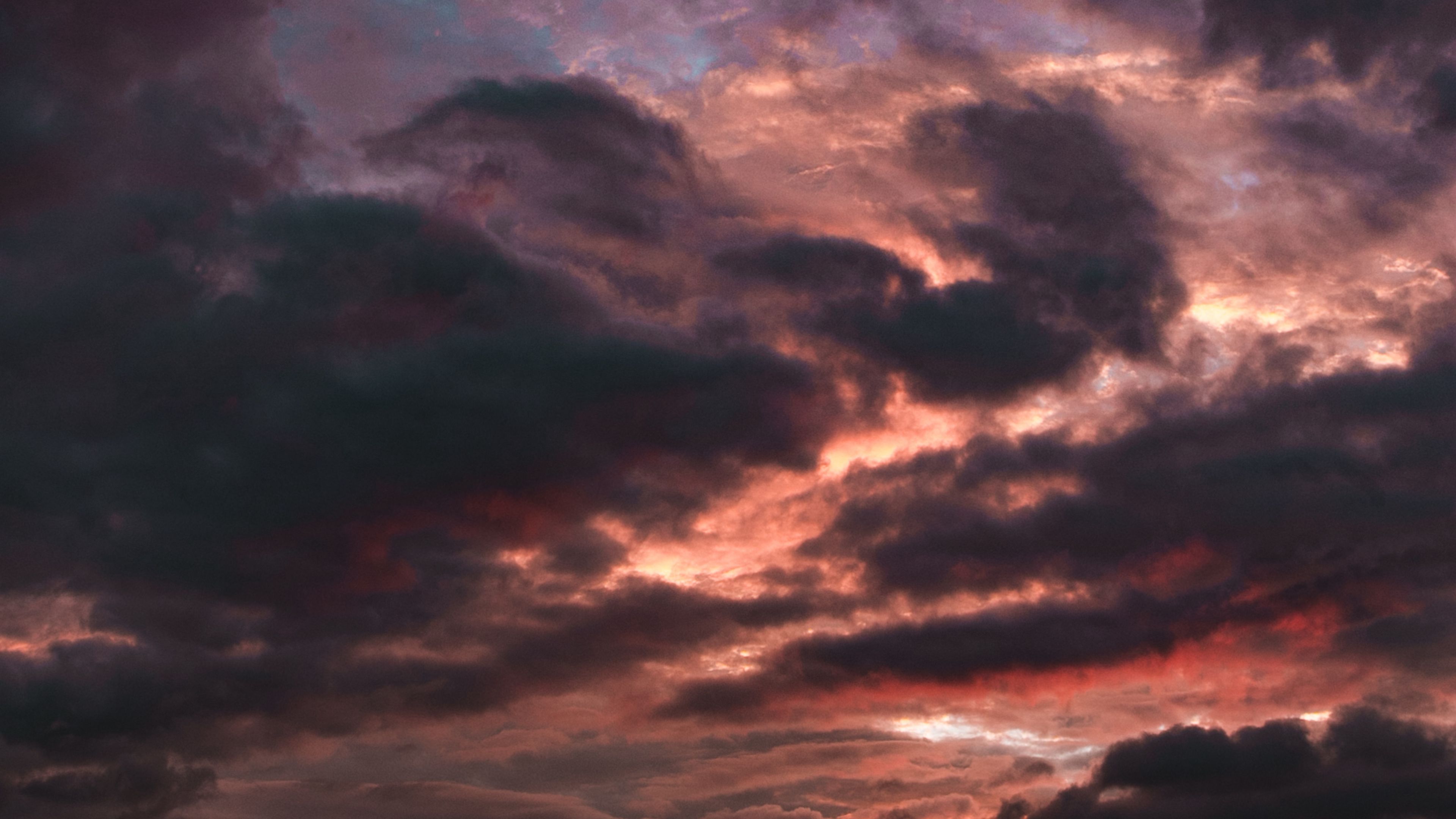 Download wallpaper 3840x2160 clouds, sky, cloudy, dark, light 4k uhd 16:9 HD background