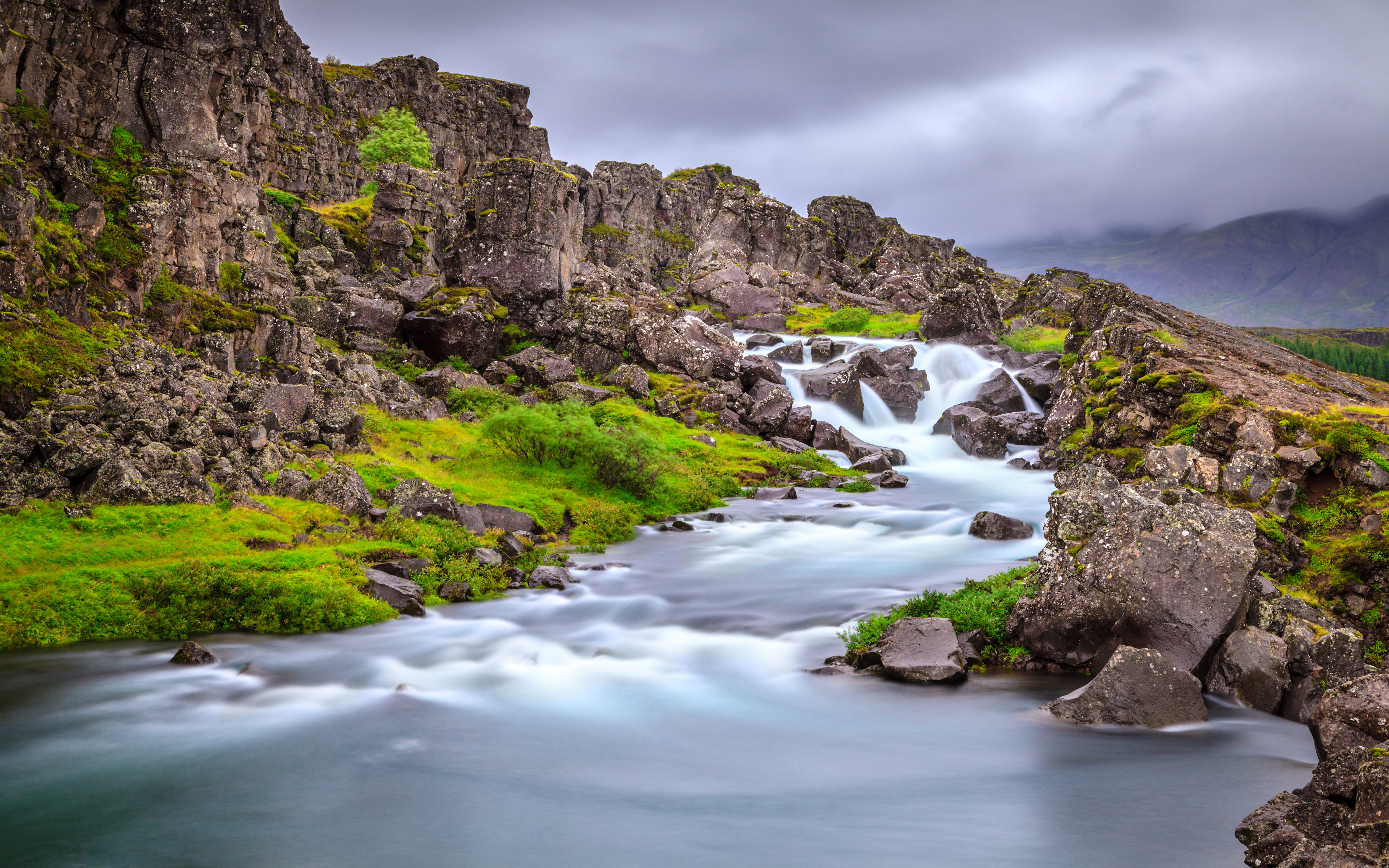 Beautiful Oxarafoss Waterfall In Iceland Europe Photo Landscape 4k Ultra HD Desktop Wallpaper For Computers Laptop Tablet And Mobile Phones 5200x3250, Wallpaper13.com