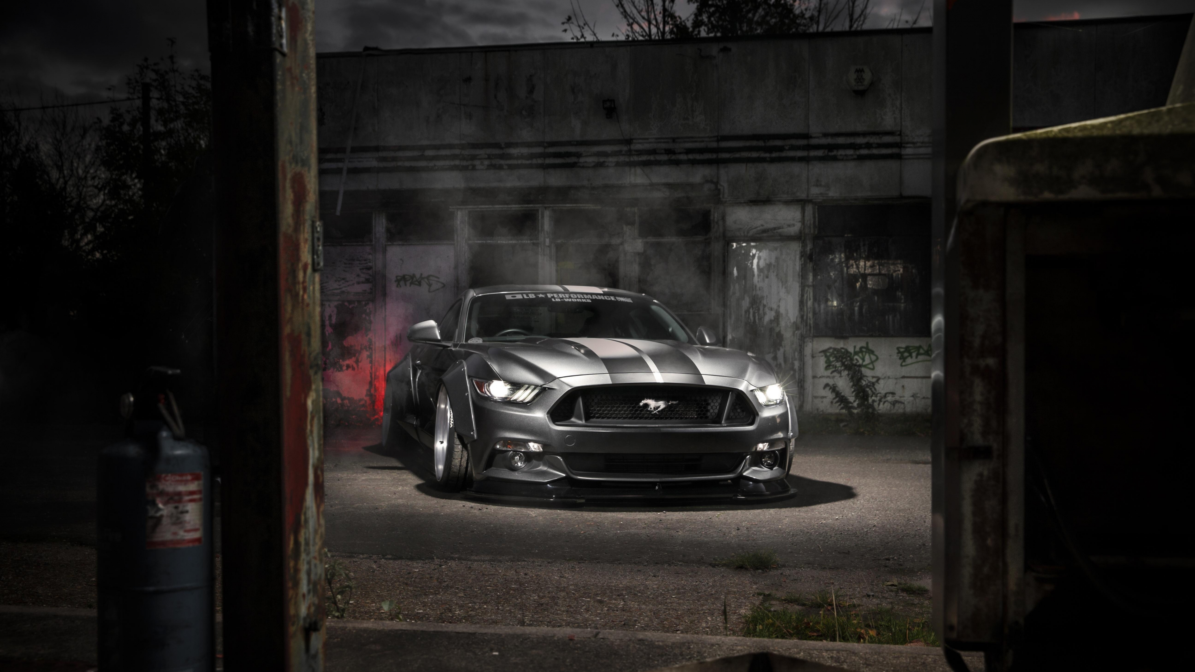 Download wallpaper 3840x2160 mustang ford, silver, muscle car 4k wallpaper, uhd wallpaper, 16:9 widescreen 3840x2160 HD background, 20623