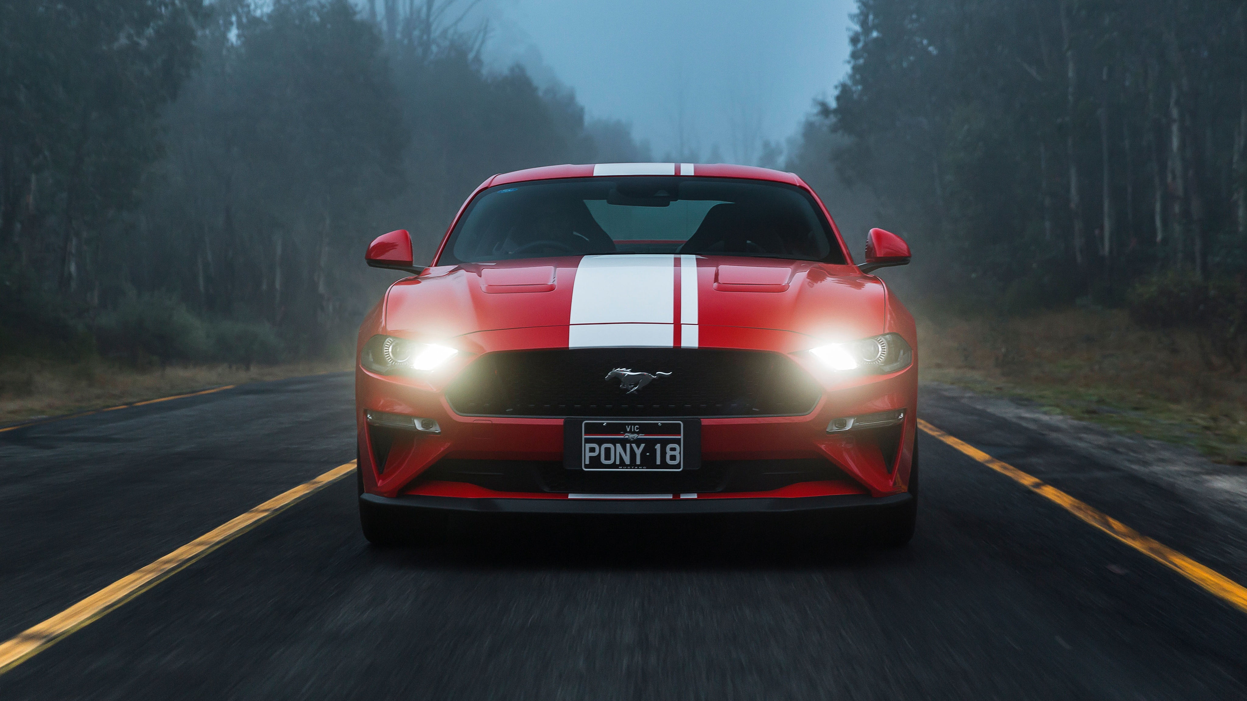 Wallpaper / Fastback, Mustang GT, 4K, front view, Ford, 2018 free download