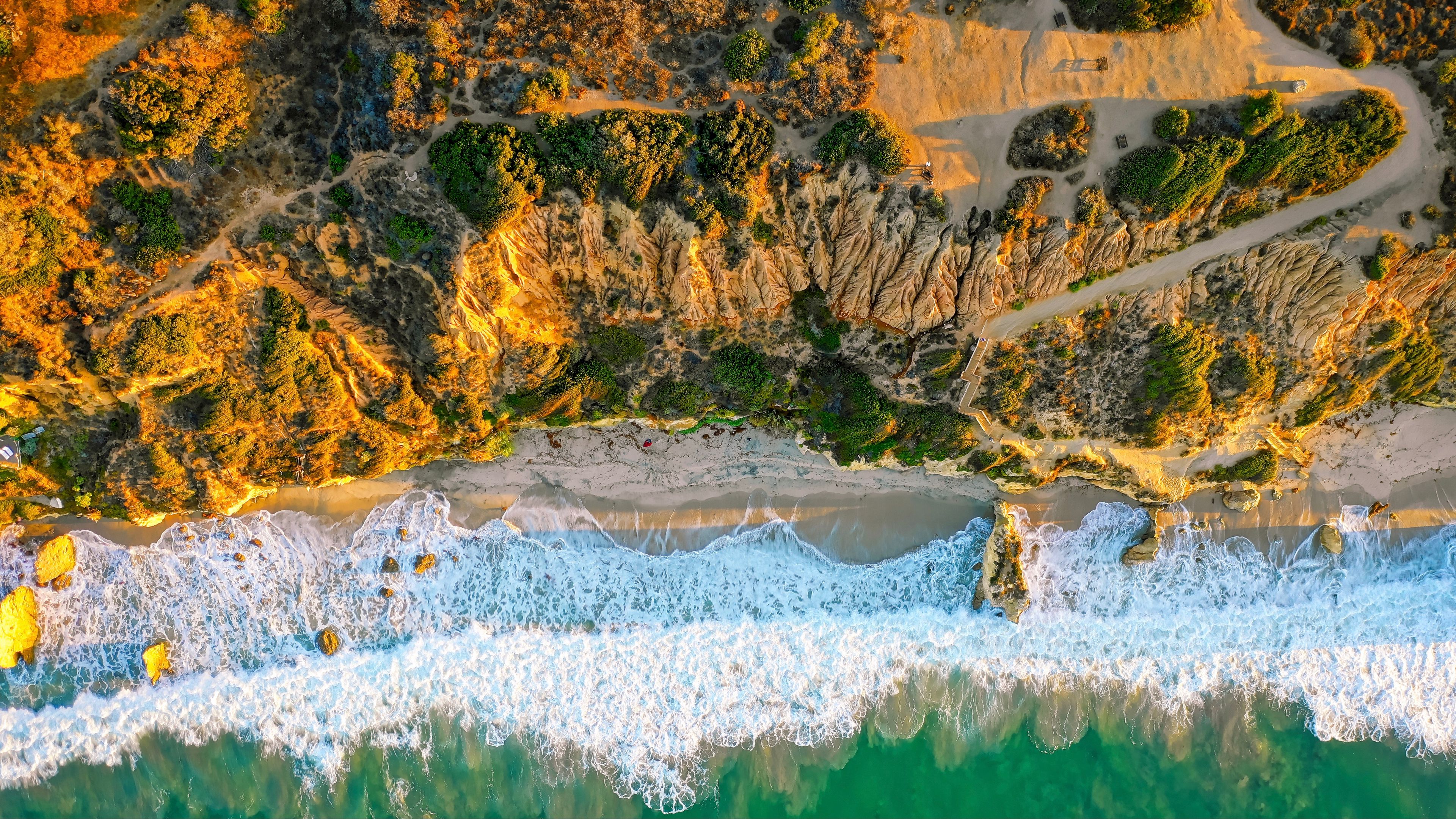Download wallpaper 3840x2160 coast, ocean, aerial view, malibu, usa 4k uhd 16:9 HD background