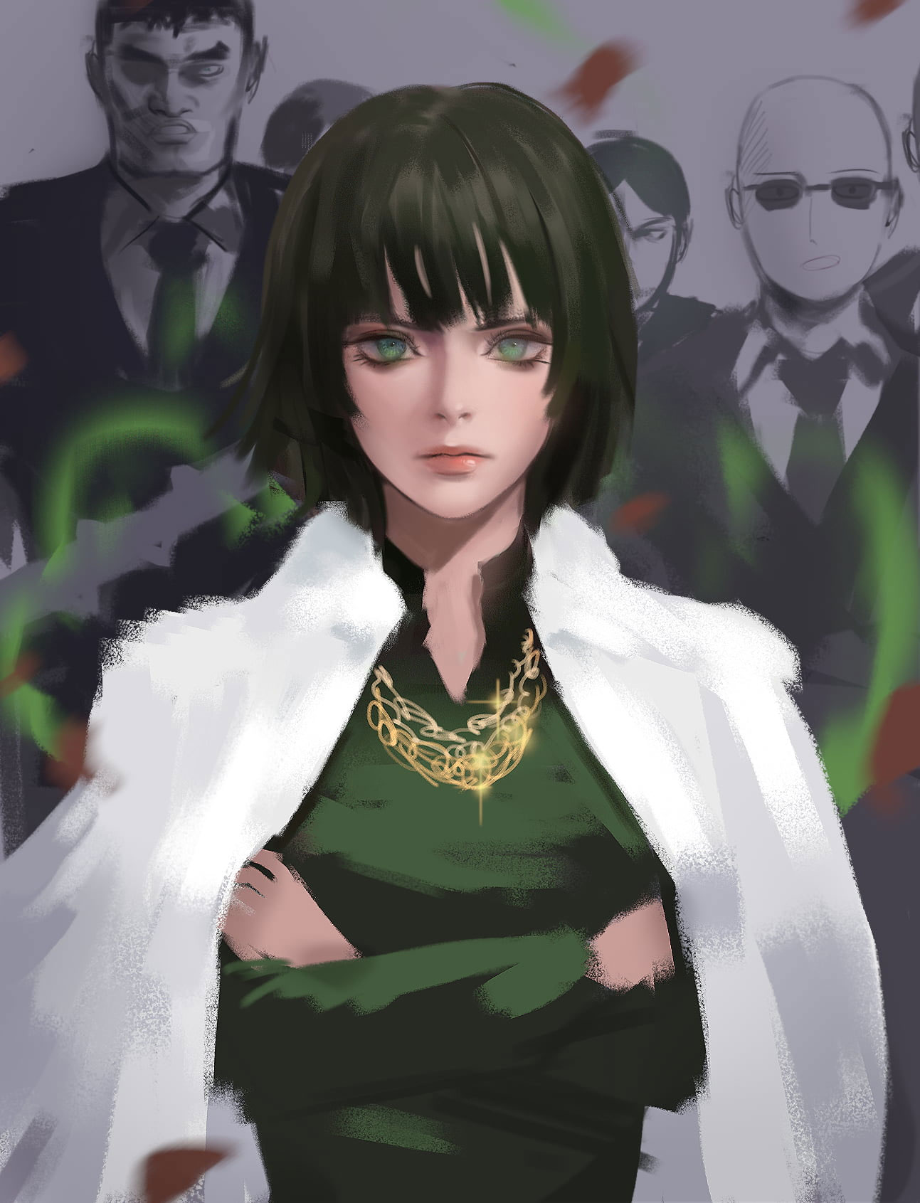 Wallpaper Anime, Anime Girls, Black Hair, Green